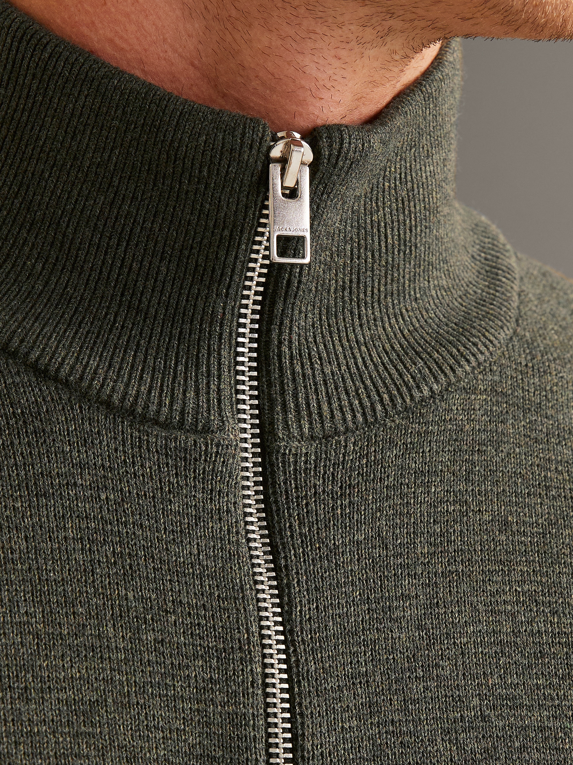 Jack & Jones Troyer »JPRBLAMILANO STITCH KNIT HALF ZIP SN«, mit kurzem Reissverschluss