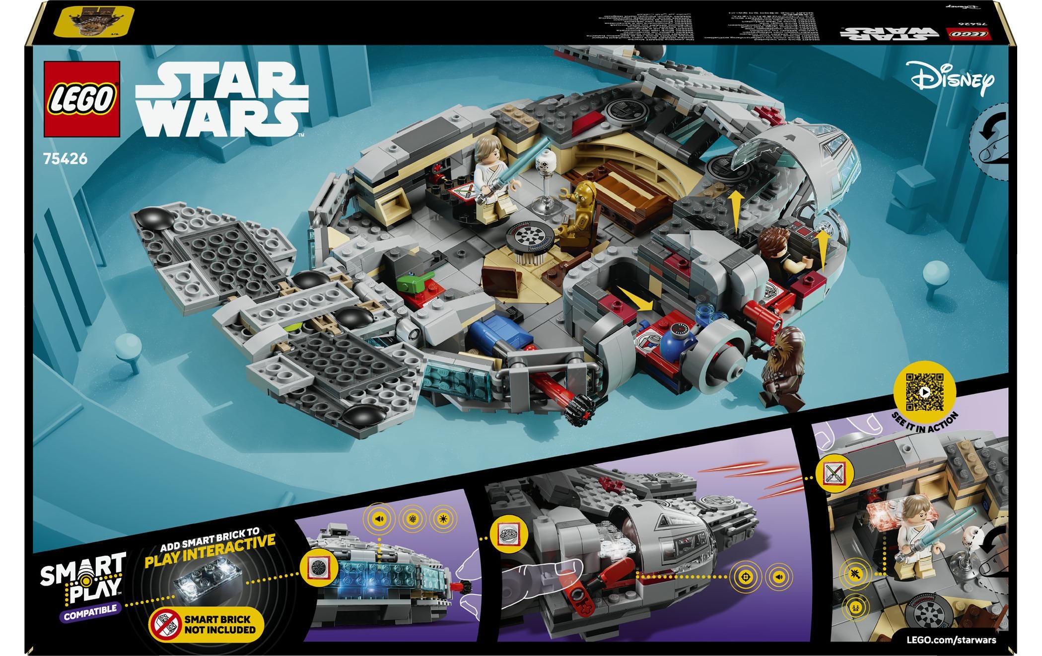 LEGO® Konstruktionsspielsteine »SMART Play: Millennium Falke (75426), LEGO Star Wars ™« Mit SMART Brick kombatibel (nicht im Lieferumfang enthalten)
