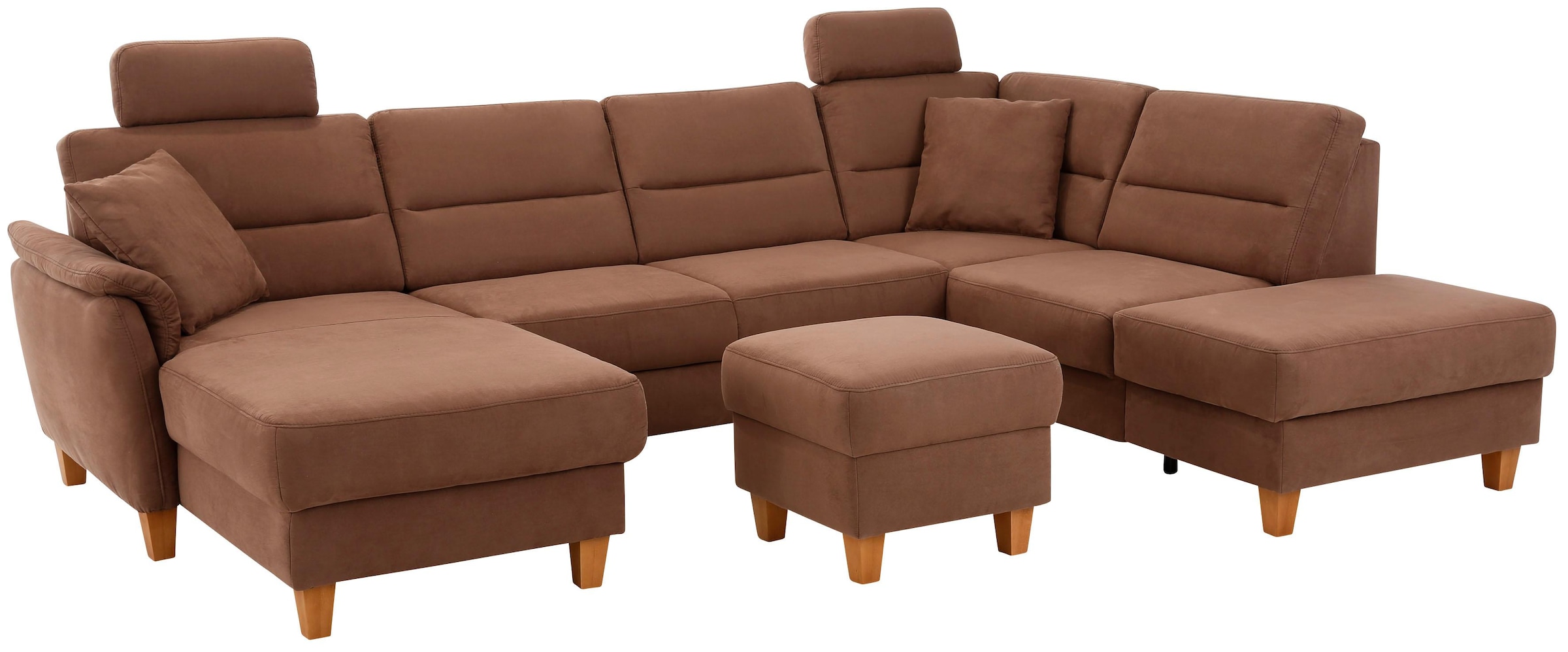 Home affaire Wohnlandschaft »Palmera U-Form, B: 308 cm« optional Bettfunktion & Bettkasten, Federkern