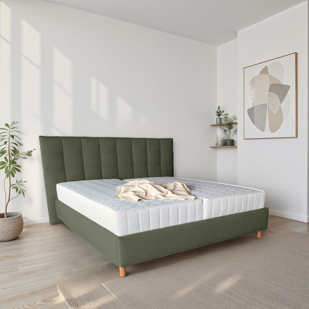 COLLECTION AB Polsterbett »CLASSIC Scandi erhältlich in der Breite 180x200cm« 3 Varianten: Rahmen, Rahmen + Rost oder Komplett-Set mit King-Matratze