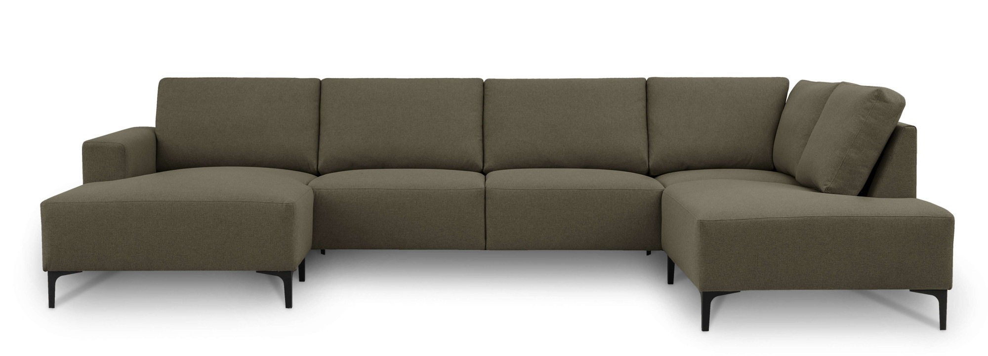 Home affaire Wohnlandschaft »Tournon U-Form, XXL Sofa, Breite 333 cm, Webstoff, Chenille«, Designsofa im nordischen Stil, Wellenunterfederung, Metallfüsse