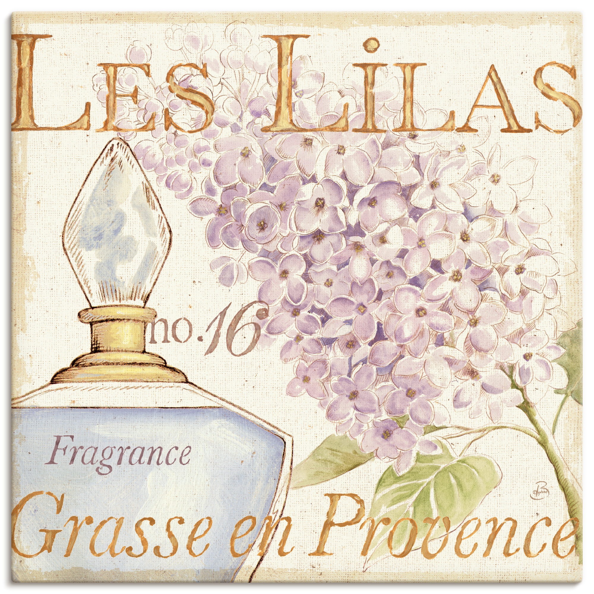 Image of Artland Wandbild »Blumen und Parfum IV«, Schilder, (1 St.), in vielen Grössen & Produktarten -Leinwandbild, Poster, Wandaufkleber / Wandtattoo auch für Badezimmer geeignet bei Ackermann Versand Schweiz