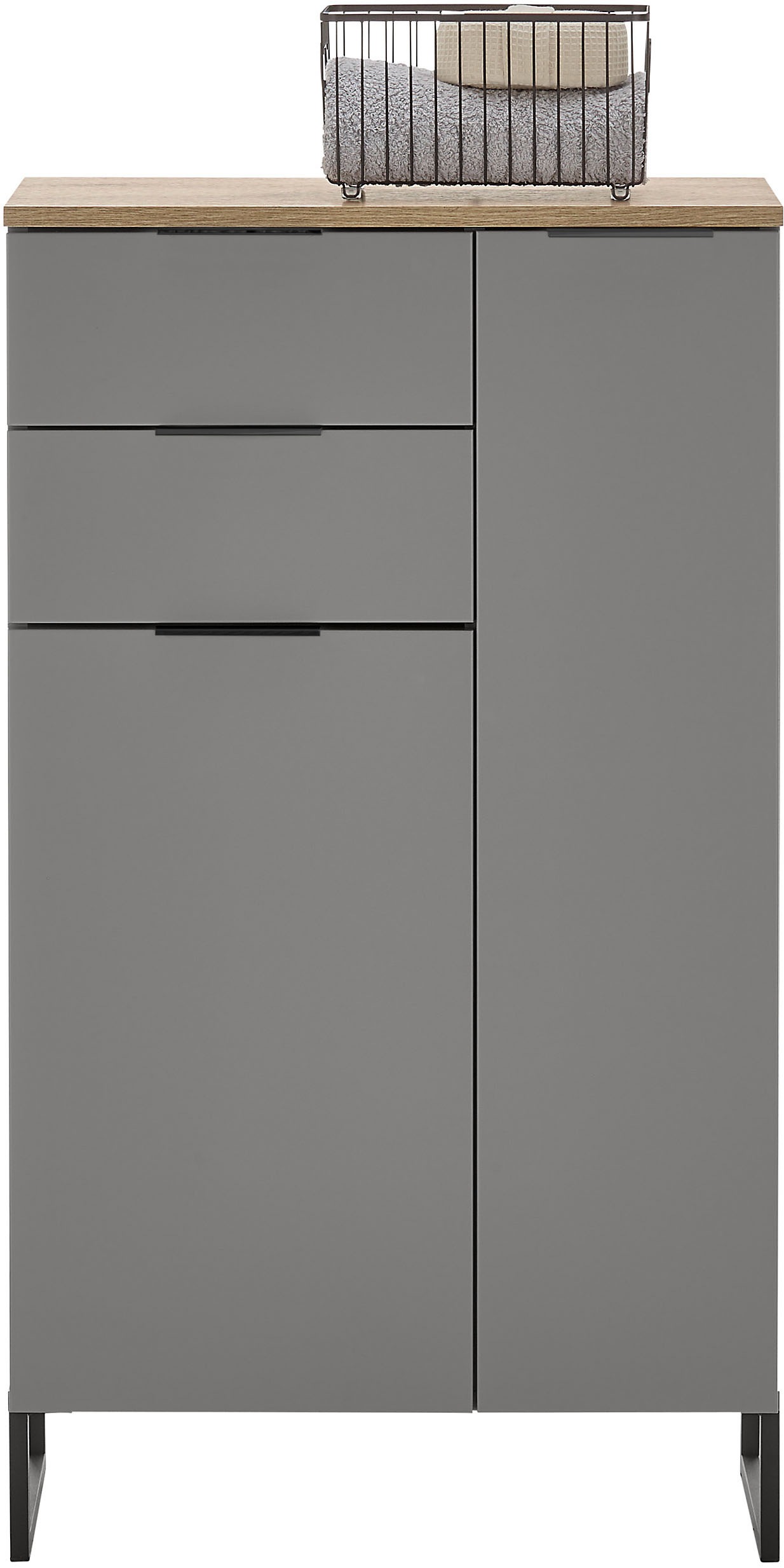 BASIC by Balculina Armoire intermédiaire »Denver Midischrank, Badezimmerschrank BxHxT 60x106x32« 1 cuis tlg. largeur 60 cm, porte montable à gauche/droite, softclose
