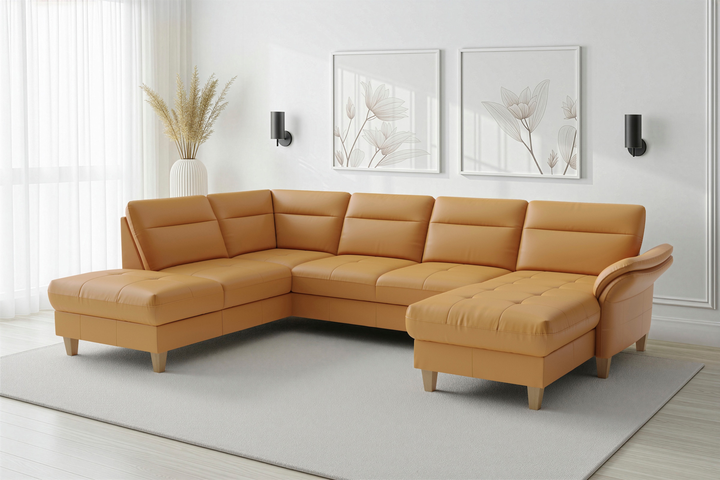 sit&more Paysage de salon »Pamela, U-Form, B: 292 cm, Leder«