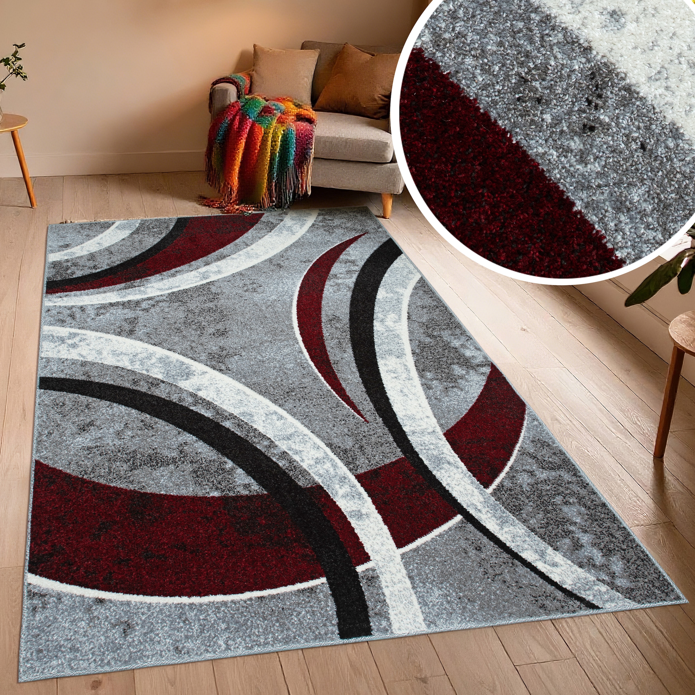 GOODproduct Teppich »Flow, geometrisches Design« rechteckig 9 mm Höhe grafisch, abstrakt, elegant, Wohnzimmer, Schlafzimmer
