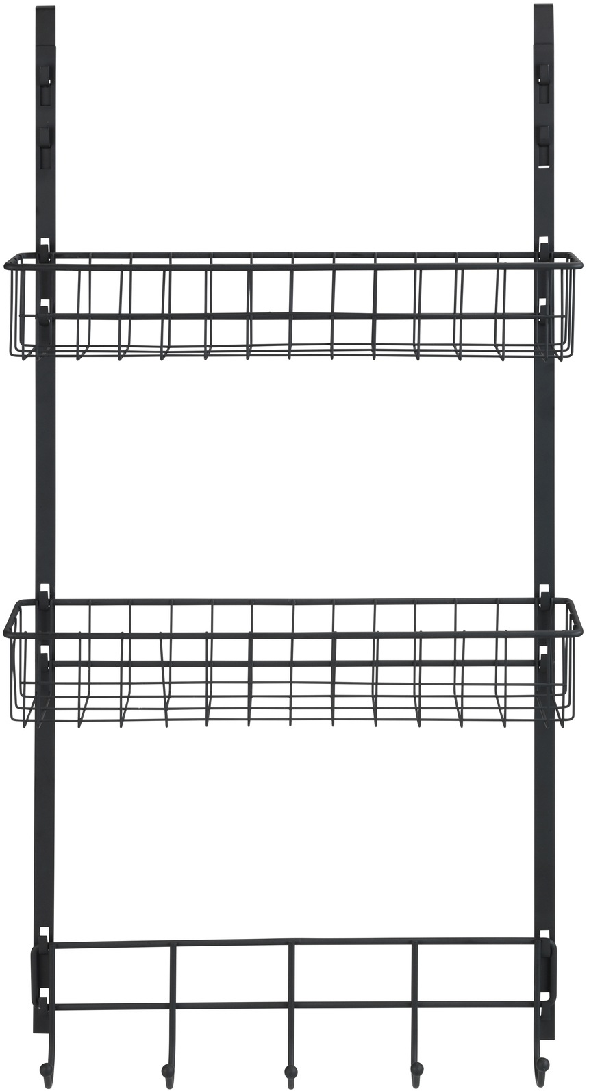 Image of WENKO Türregal, für zusätzlichen Stauraum, mit 2 Ablagekörben und 5 Haken, pulverbeschichtetes Metall, Industrial Style bei Ackermann Versand Schweiz