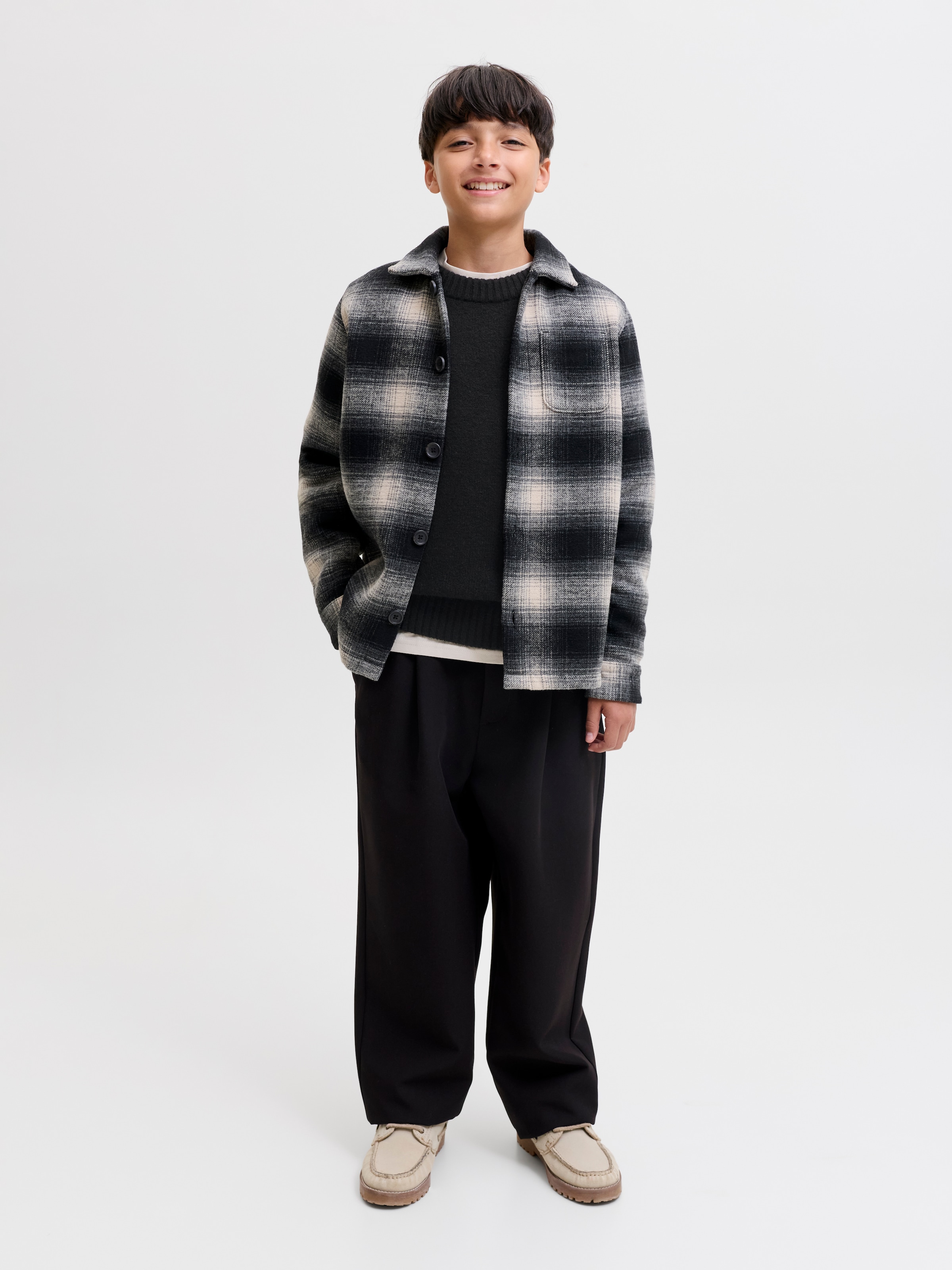 Jack & Jones Junior »JJESOHO OLLIE KNIT CREW NECK SN JNR« Materialmix, relaxed fit