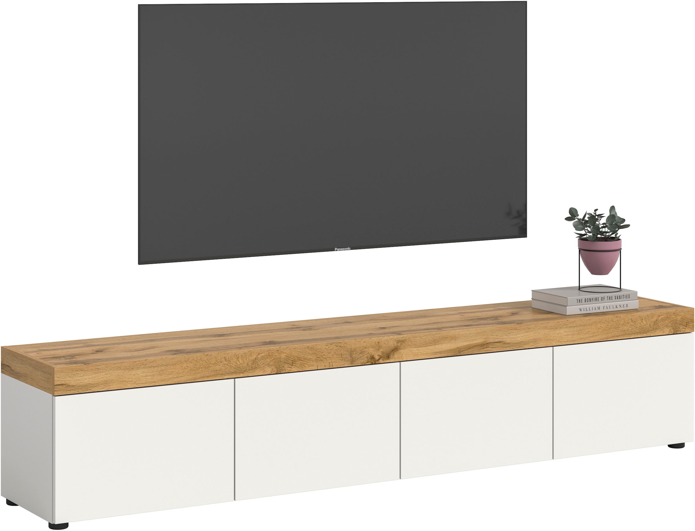 GOODproduct Lowboard »MAMBO, TOPSELLER!, Breite 200cm, 4 Klappen, stehend oder hängend« 2 farbige Ausführung, in verschiedenen Farben erhältlich, 1 Stk. tlg. Lowboard, TV Unterschrank, Tv-Schrank, Wohnzimmer