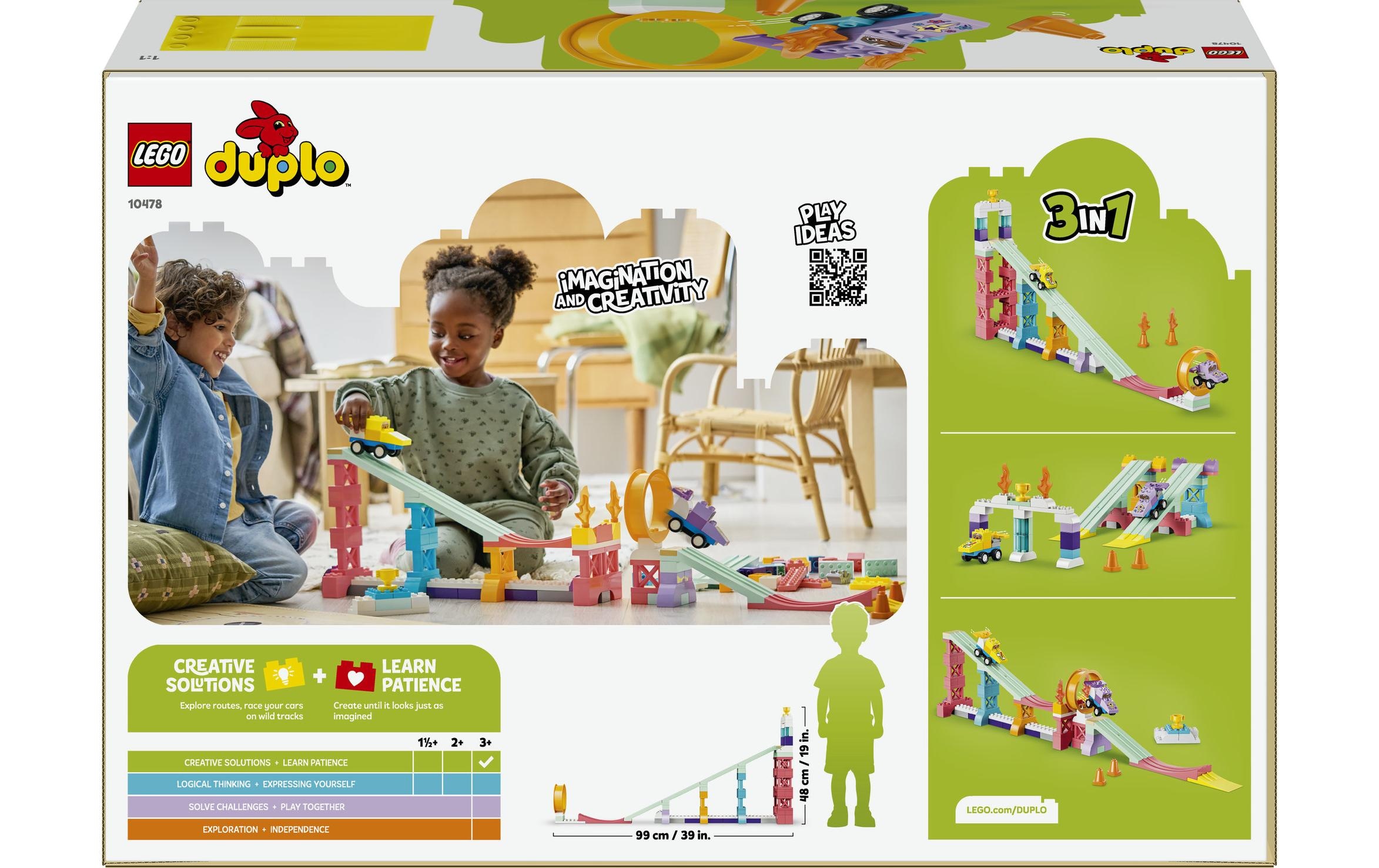 LEGO® Konstruktionsspielsteine »Kreative Sprungschanzen mit kleinen Flitzern 3-in-1-Set (10478)« LEGO DUPLO Town; Made in Europe