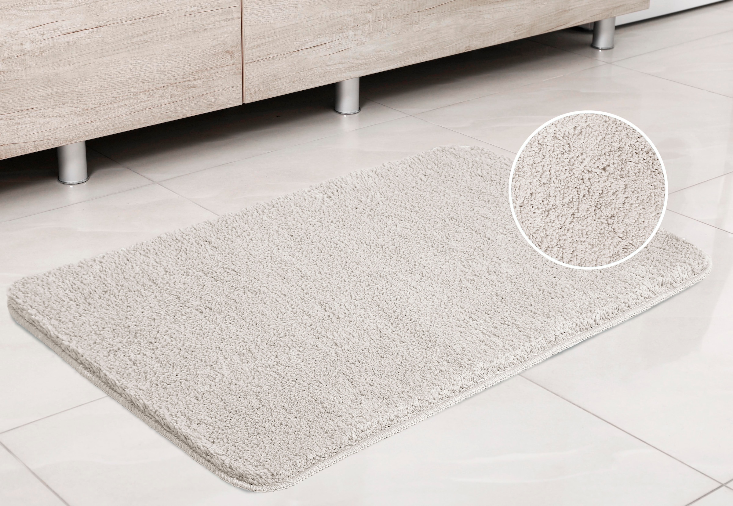 GOODproduct Badematte »Inga, Badezimmer Teppich, Badvorleger« Höhe 20 mm rutschhemmend beschichtet fussbodenheizungsgeeignet | schnell trocknend | strapazierfähig Badteppich, unifarben, weich, als halbrund und rechteckig erhältlich