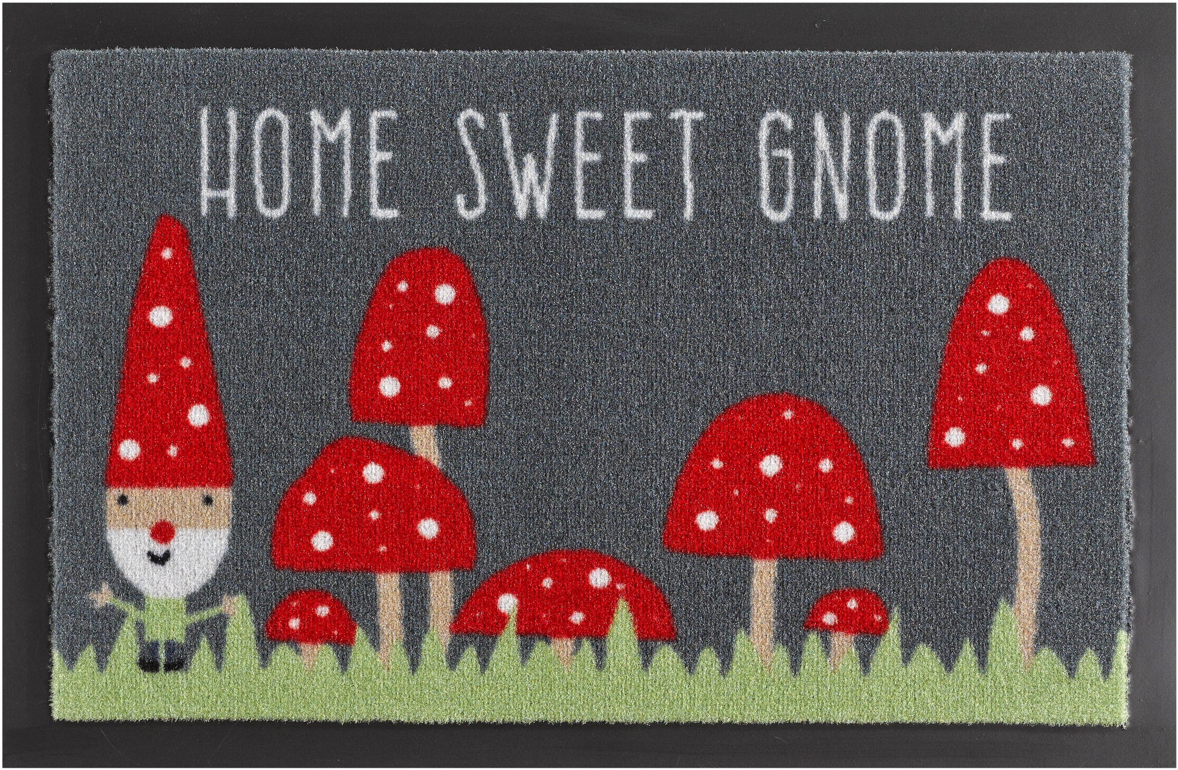 Image of HANSE Home Fussmatte »Home Sweet Gnome«, rechteckig, 7 mm Höhe, mit Spruch, mit Schrift, Rutschhemmend, Waschbar, Gemustert, Robust, Pflegeleicht, Eingang bei Ackermann Versand Schweiz
