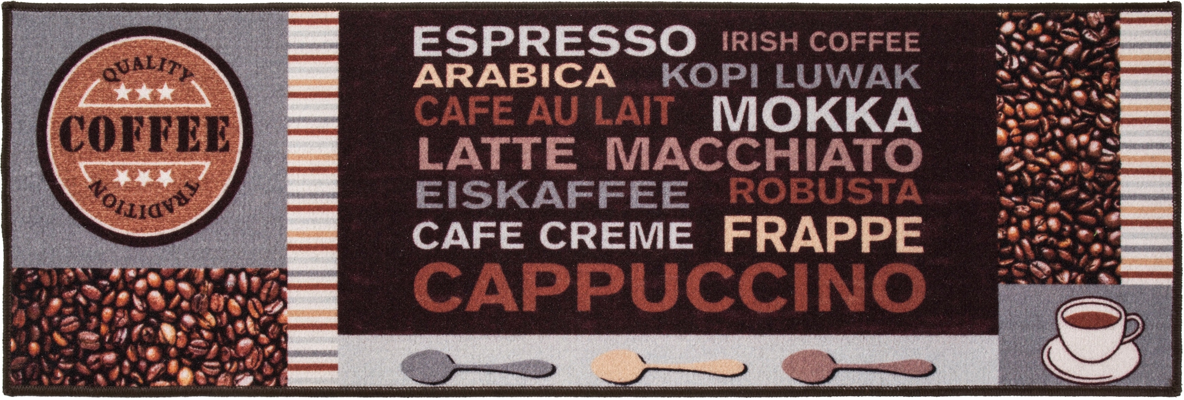 Andiamo Küchenläufer »Cafe Creme«, rechteckig, Motiv Kaffee, mit Schriftzug, Grösse 50x150 cm, Küche