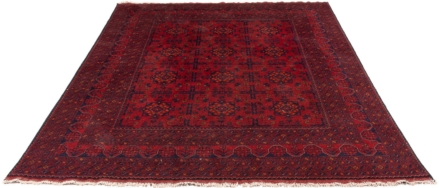 Image of morgenland Orientteppich »Afghan - Kunduz - 234 x 175 cm - dunkelrot«, rechteckig, 7 mm Höhe, Wohnzimmer, Handgeknüpft, Einzelstück mit Zertifikat bei Ackermann Versand Schweiz