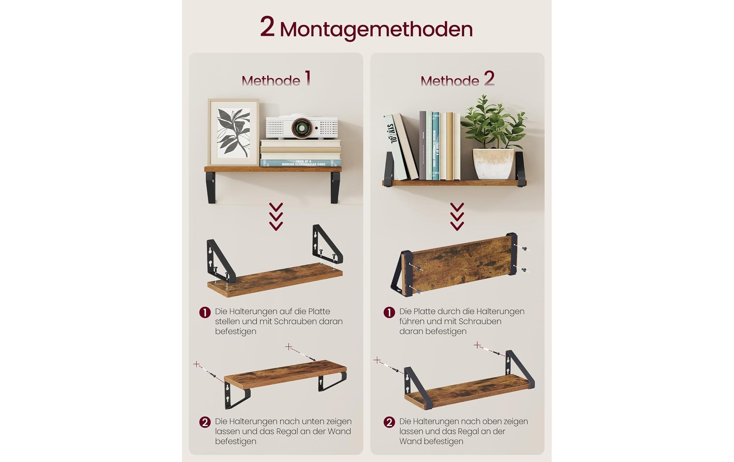 VASAGLE Wandregal »Industrial«