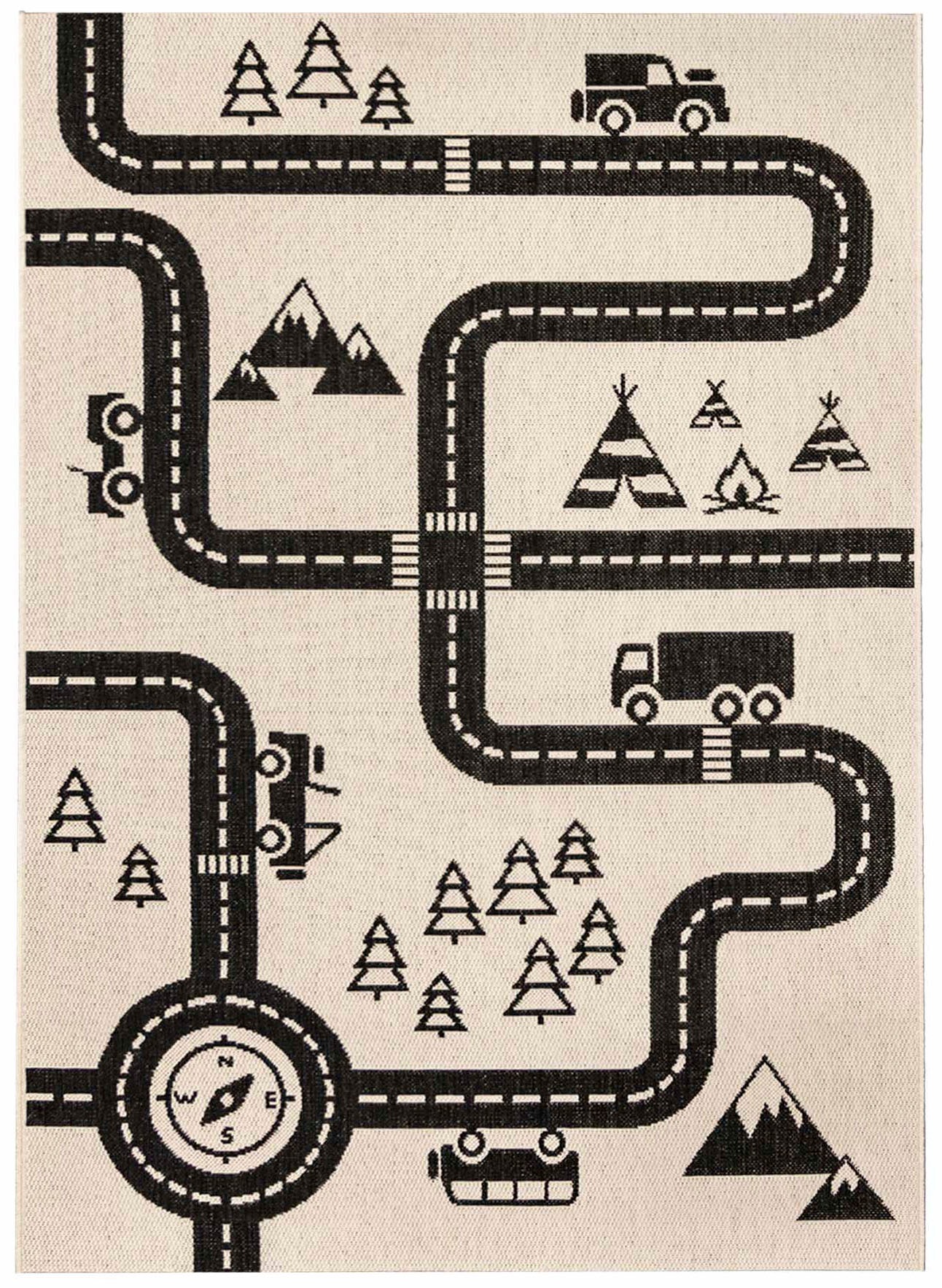 Image of Primaflor-Ideen in Textil Kinderteppich »LINIA - Streets«, rechteckig, 3 mm Höhe, Flachgewebe, Strassen-Spiel-Teppich, In- und Outdoor geeignet, Kinderzimmer bei Ackermann Versand Schweiz