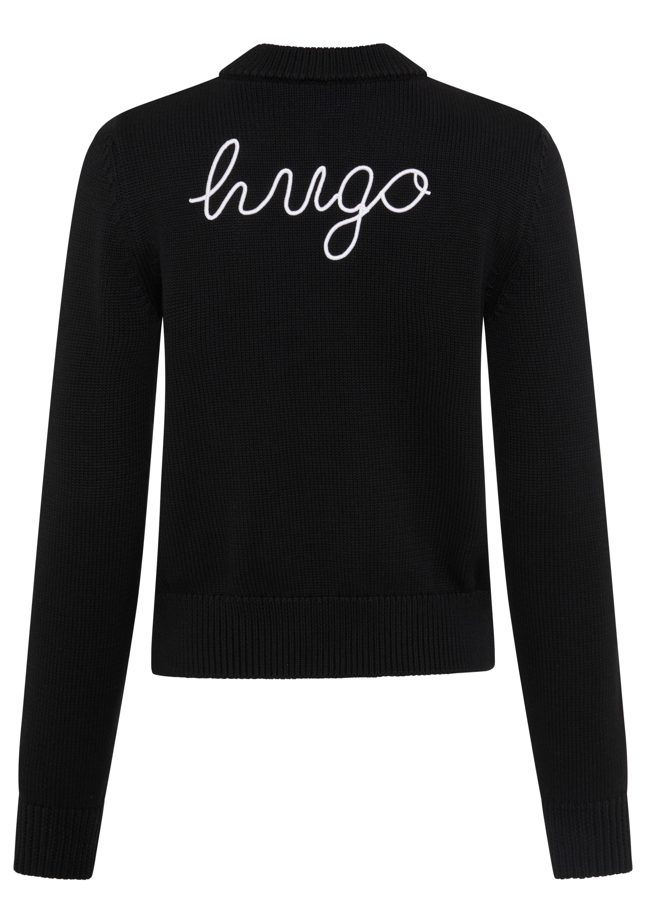 HUGO Pull en tricot »Saje« avec broderie de logo à l’arrière, coupe régulière