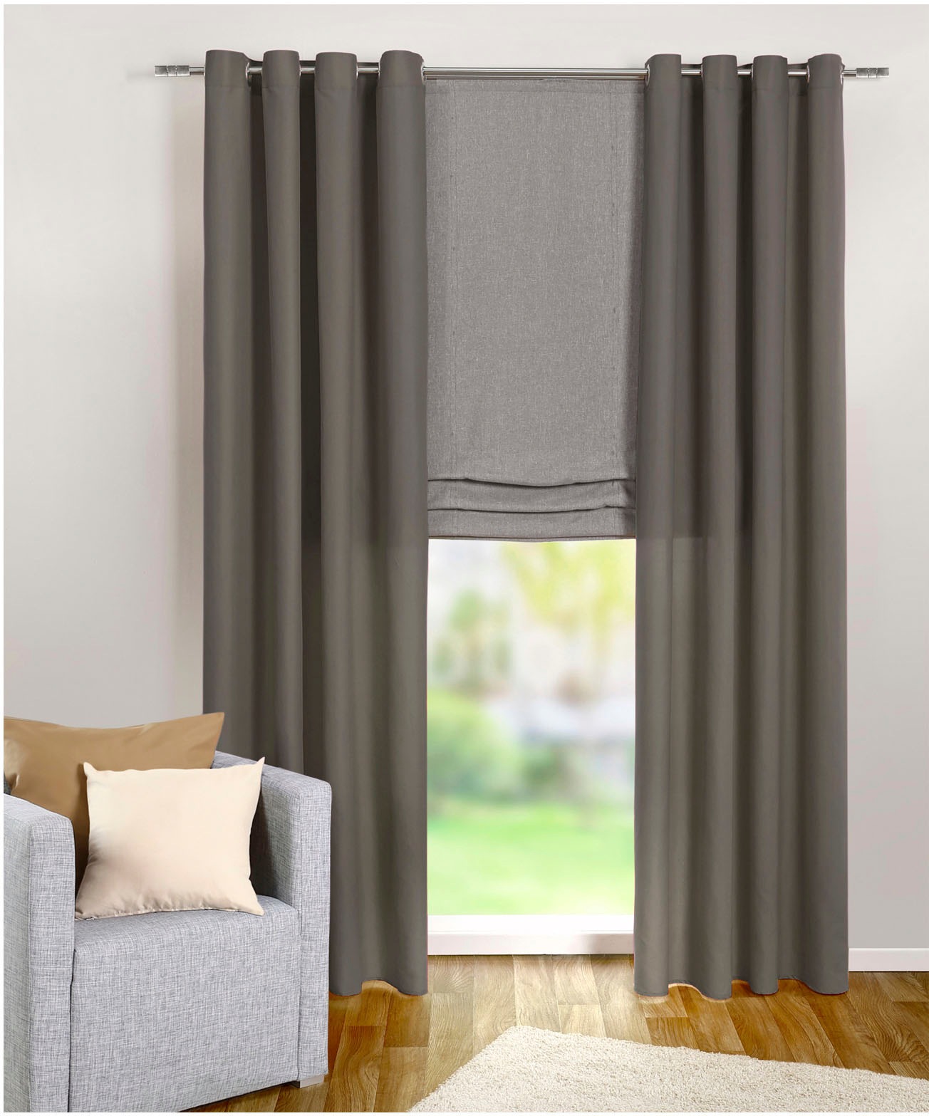 Image of Weckbrodt Vorhang "Vito" Ösen 1 Stk. tlg. Microvelour, blickdicht, Unifarben, Gardine, Store