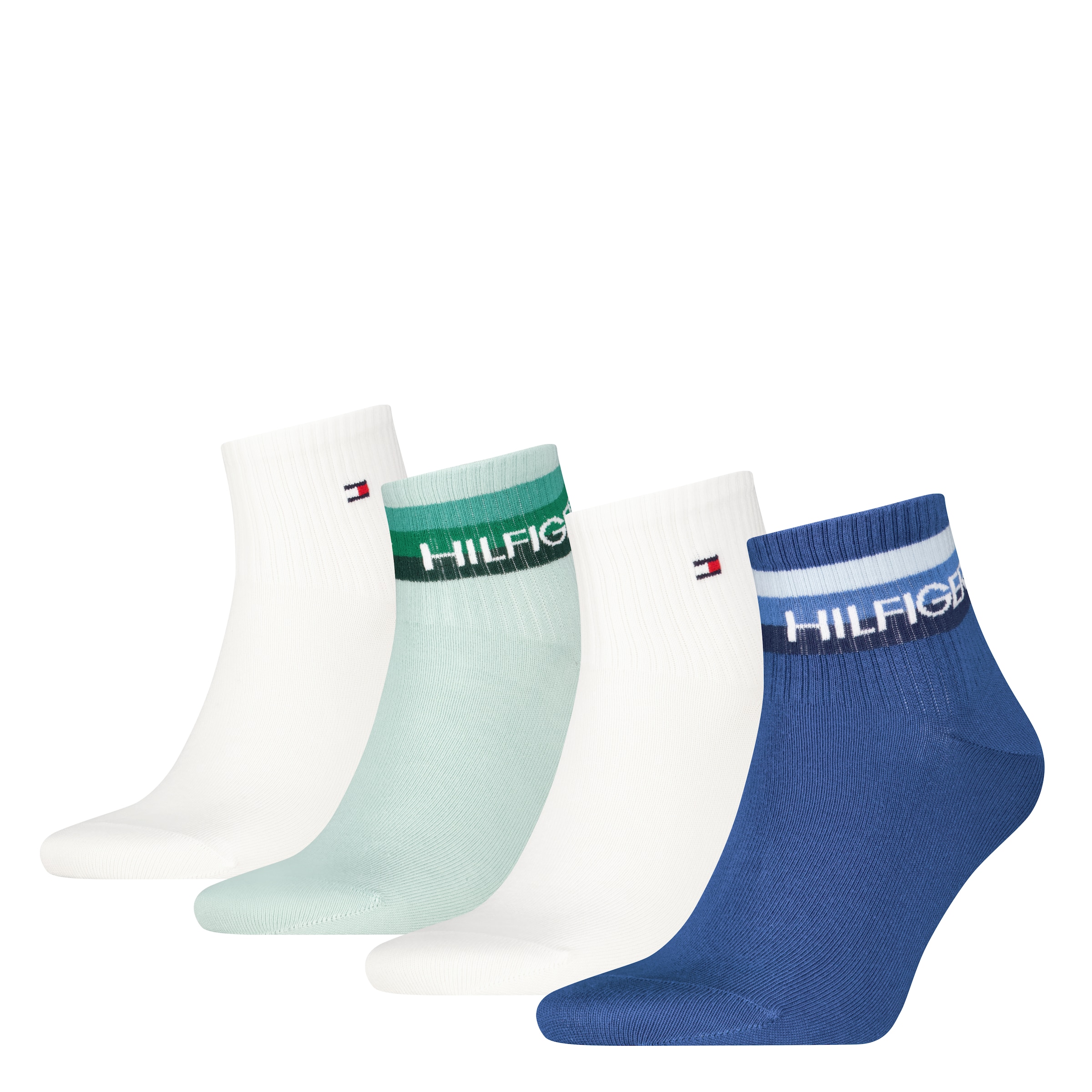 Tommy Hilfiger Chaussettes courtes »TH MEN QUARTER 4P SPORT TH LOGO ECOM« 4 Paar, 