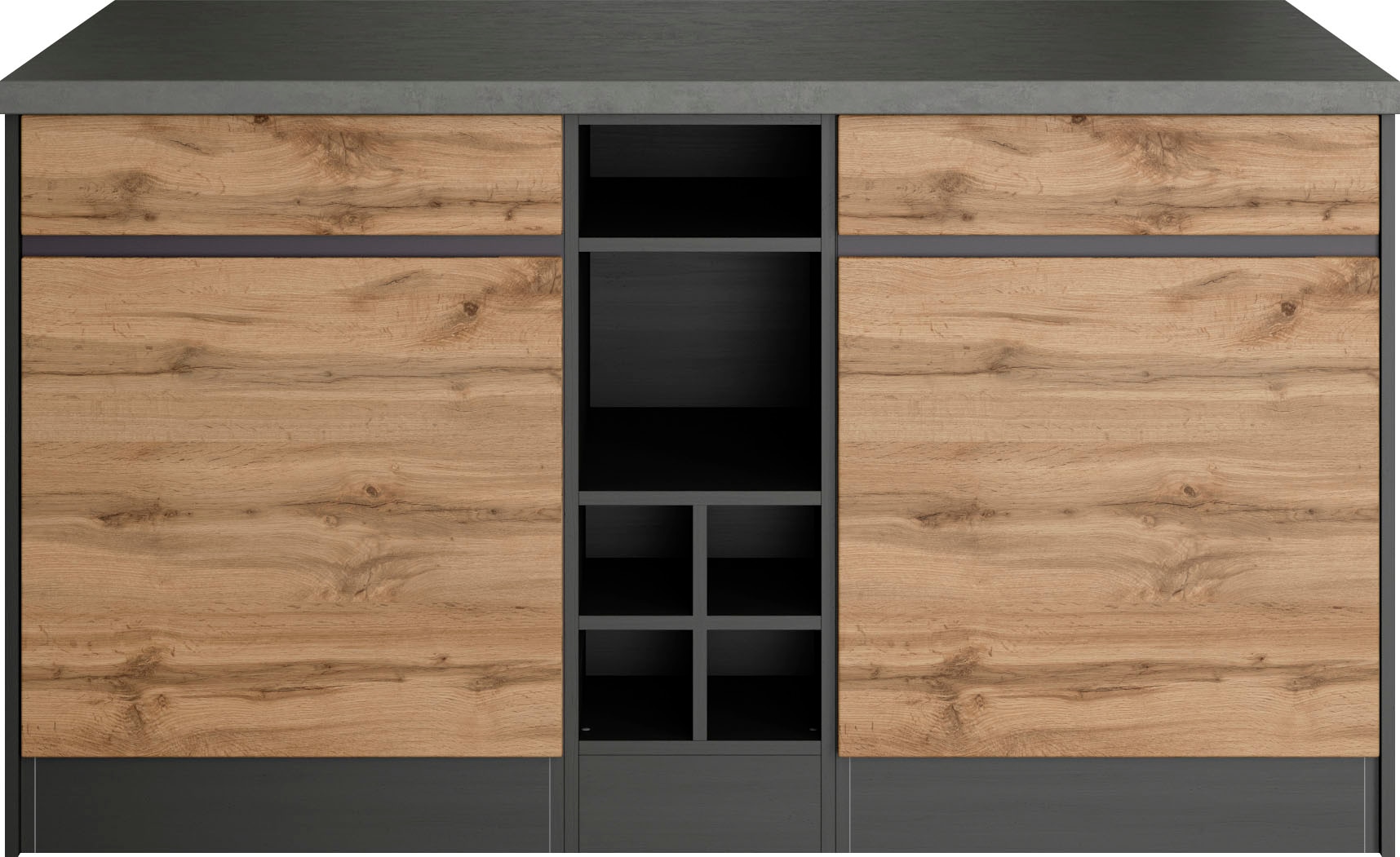 KOCHSTATION Kochinsel »KS-Riesa« Breite 153 cm, Tiefe 100 cm, MDF-Fronten