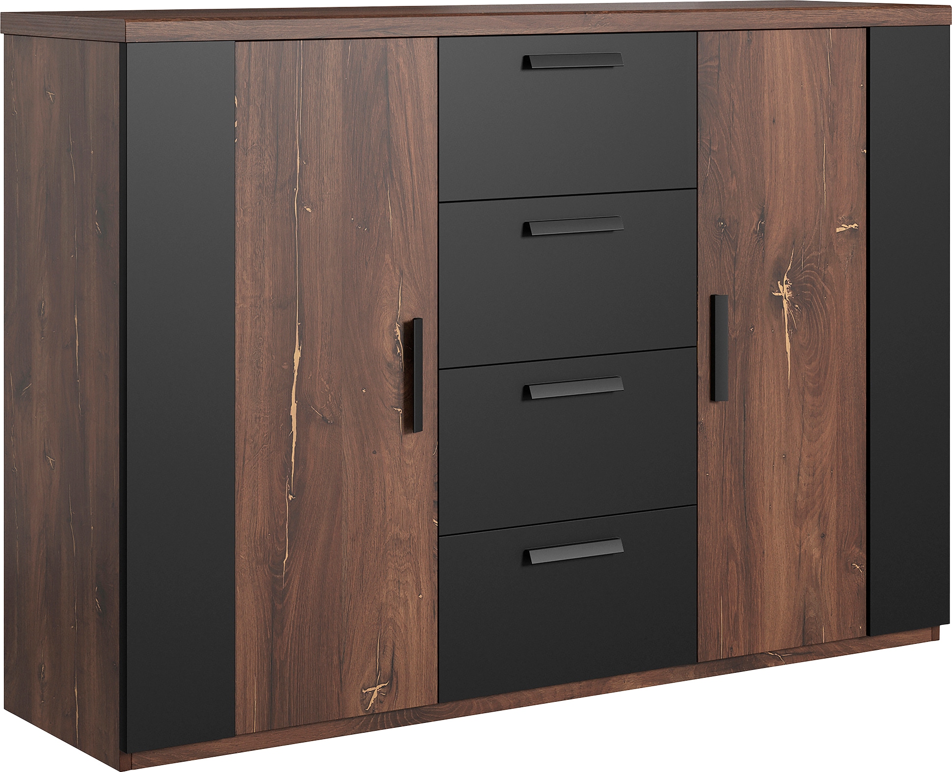 Image of Home affaire Schubkastenkommode "Sigma, Breite 132 cm, moderne Schubladenkommode, Made in Europe" Kommode viel Stauraum, Einlegeböden verstellbar, Anrichte