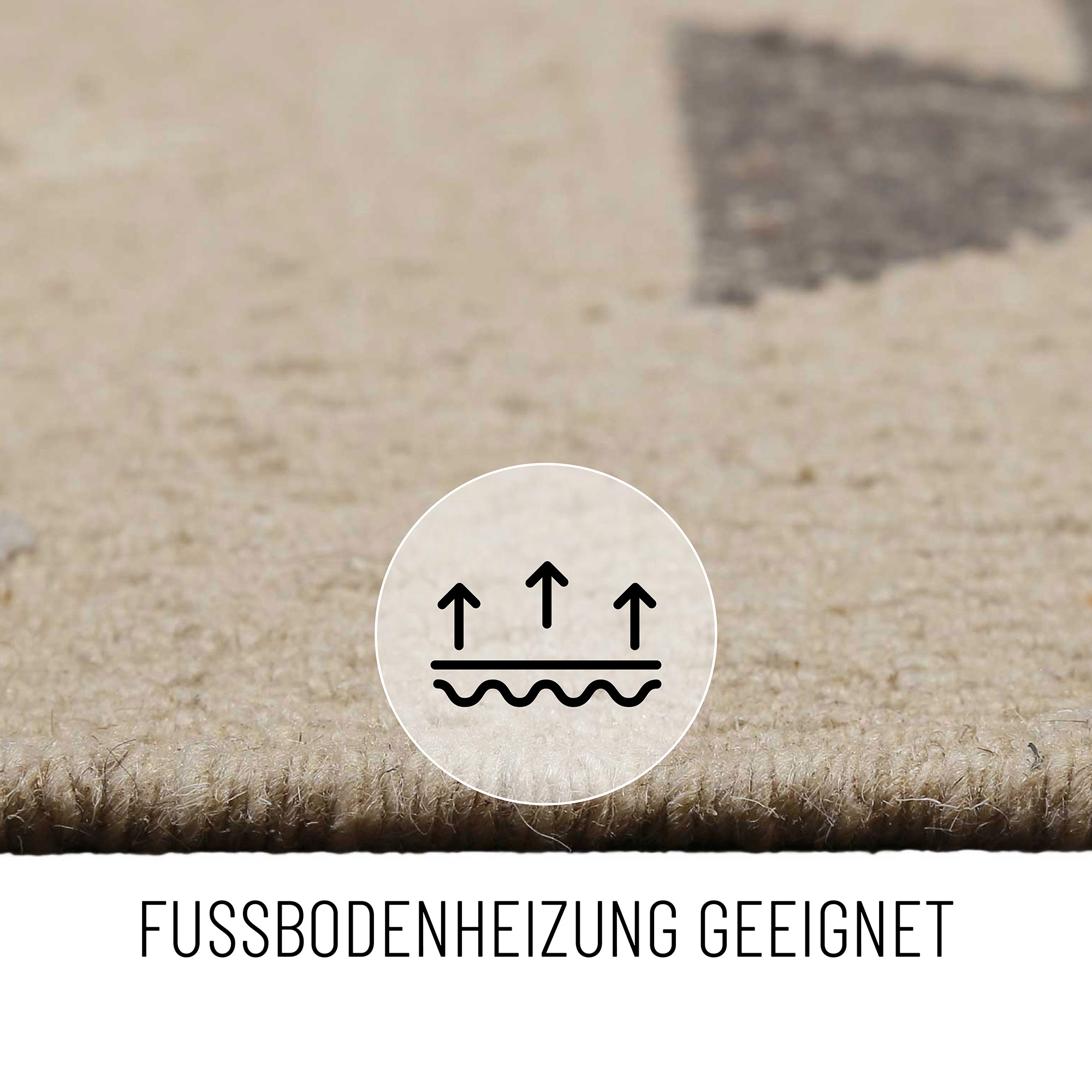 Green Looop Wollteppich »Jong« rechteckig 5 mm Höhe Fransen, Kelim, handgewebt, Natur, Wohnzimmer, Schlafzimmer, Raute