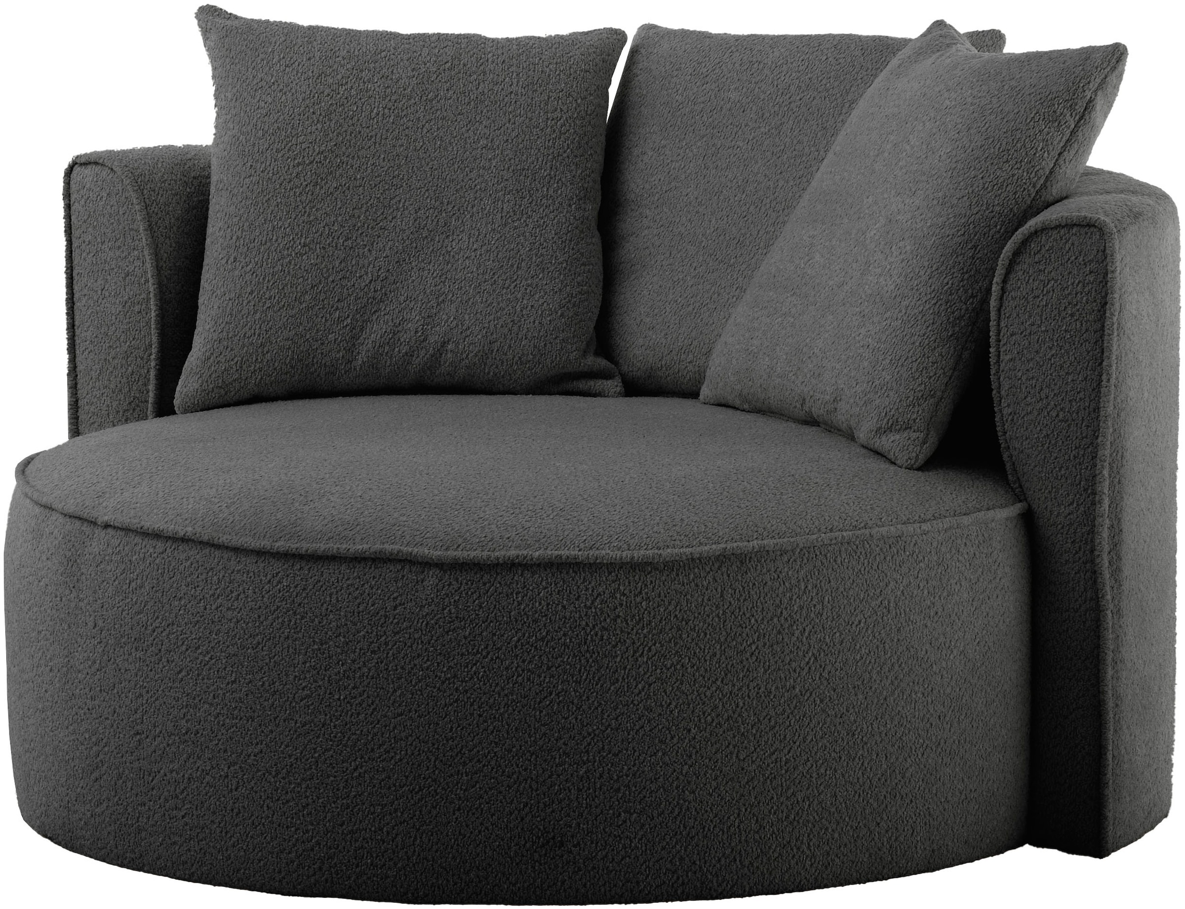 LeGer Home by Lena Gercke XXL-Sessel »Isalie, Sessel in modernen Farben, Lesesessel, Loveseat, Big-Sessel«, trendige Stoffe, mit 3 Zierkissen, grosse Sitzfläche, Hocker optional