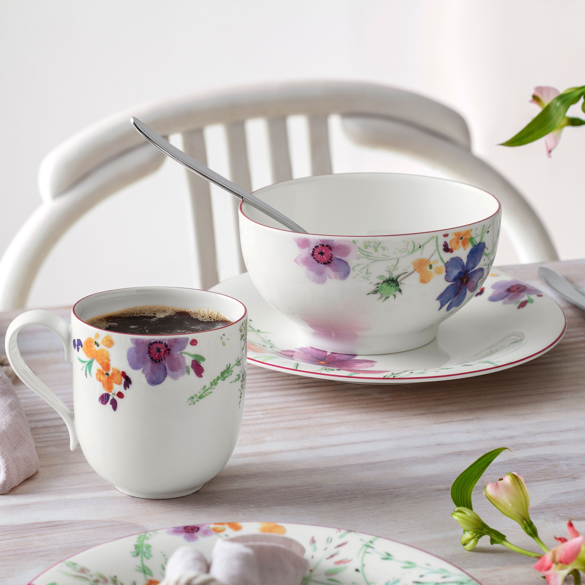 Villeroy & Boch Geschirr-Set "Mariefleur Basic Starter Set" Premium Porzellan
