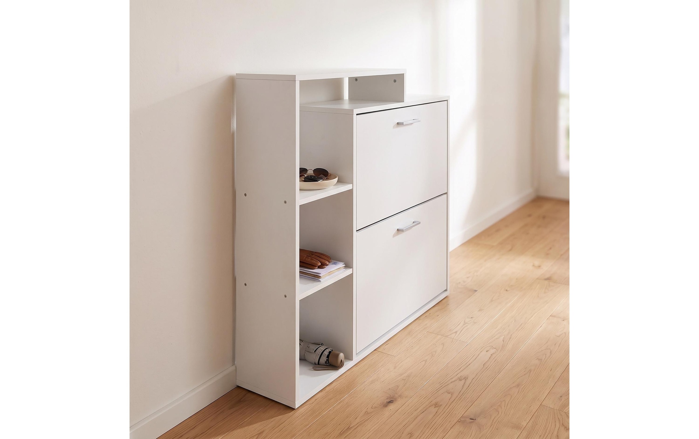 relaxdays Armoire à chaussures »relaxdays Schuhkipper 80 x 90 cm, Silber/Weiss«