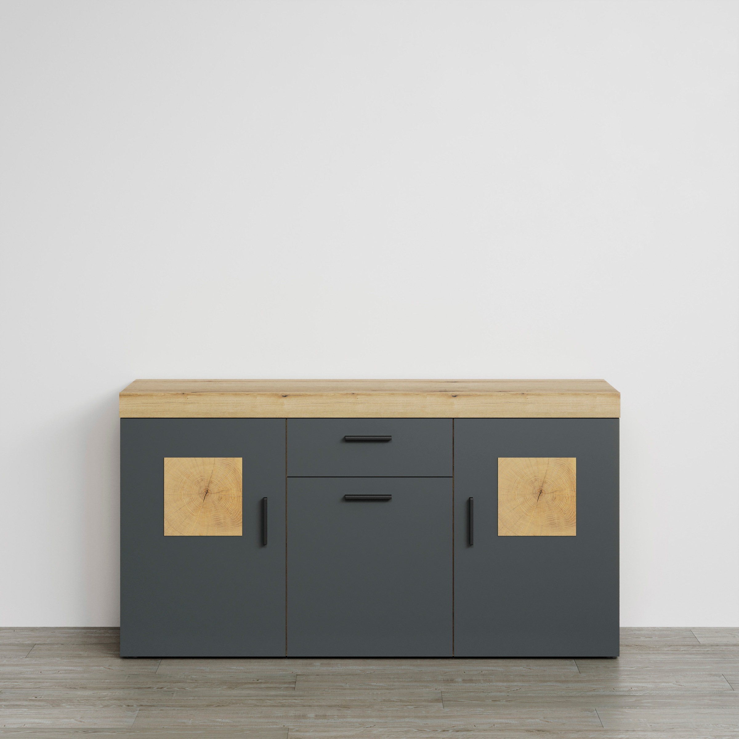 Home affaire Sideboard »Ghent« Packung, 1 Stk. tlg. Sideboard mit 3 Türen & 1 Schublade - (B/T/H) 160/42/86 cm