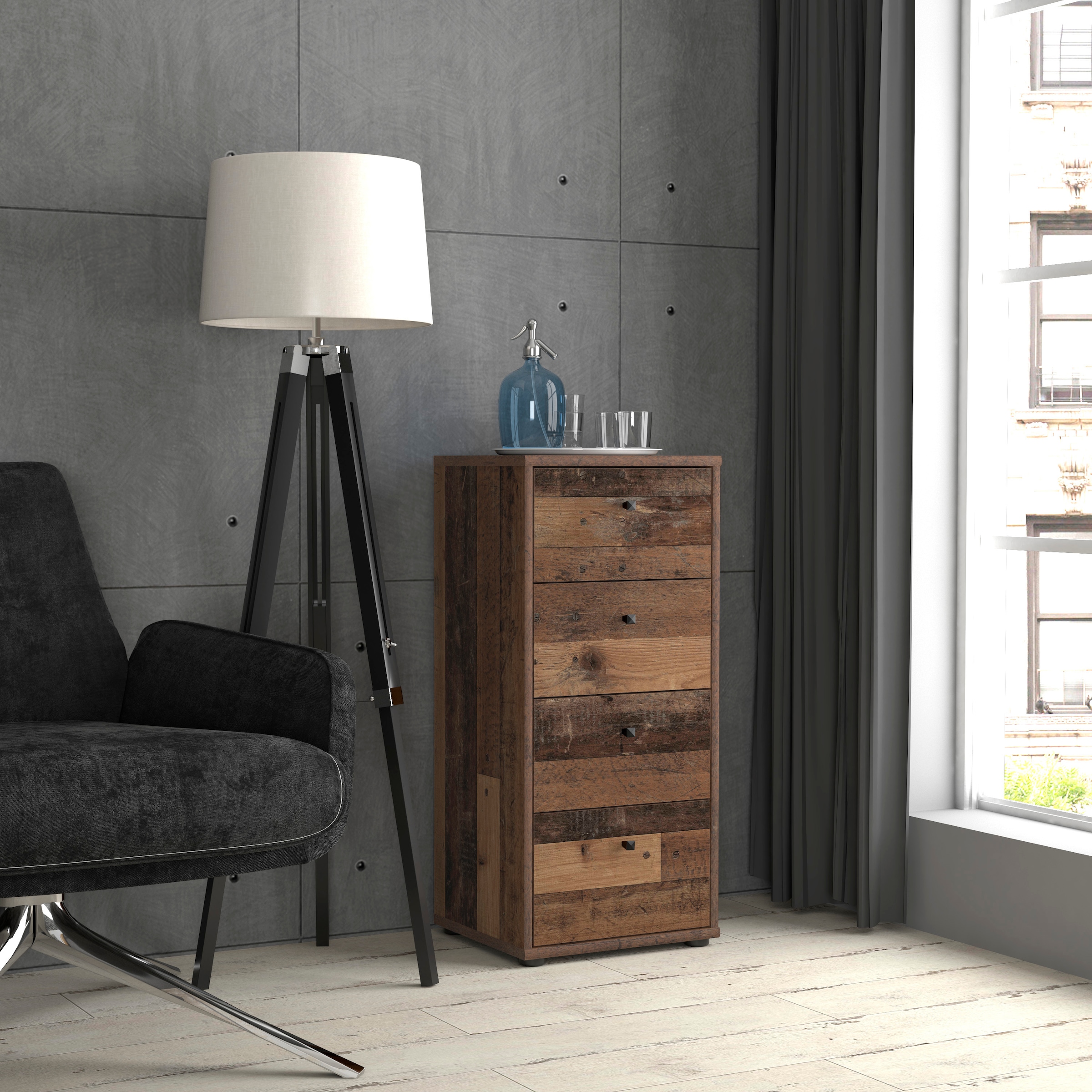 FORTE Commode »Tempra, Kommode, 4 Schubkästen , Höhe 85,5 cm« Largeur 38,6 cm