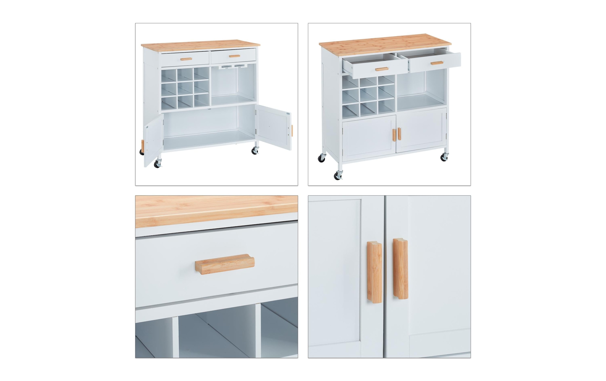 relaxdays Servierwagen »86 x 88.5 x 41 cm«