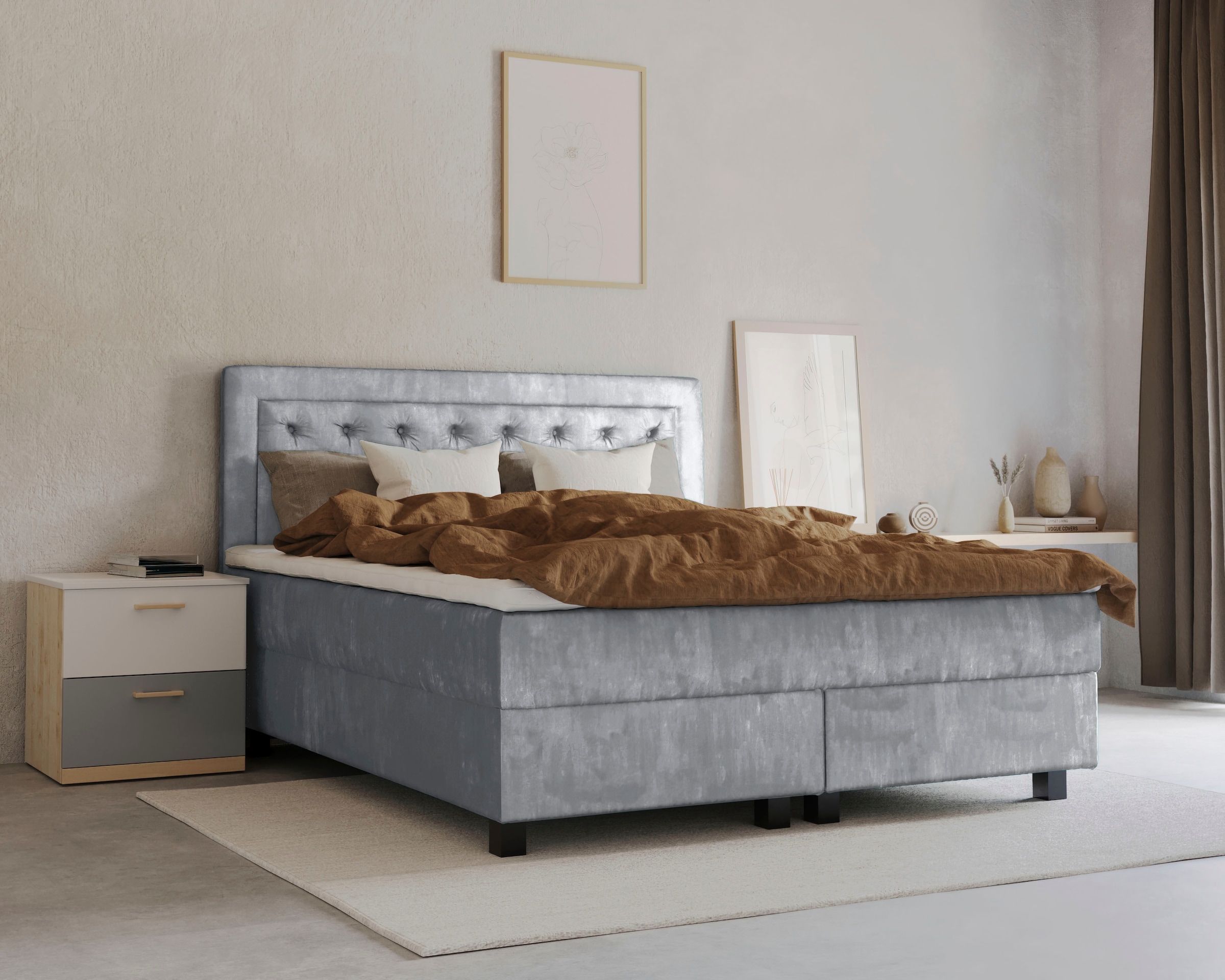 Image of Home affaire Boxspringbett "Jeanne" inkl. Topper mit Taschen-Federkernmatratze