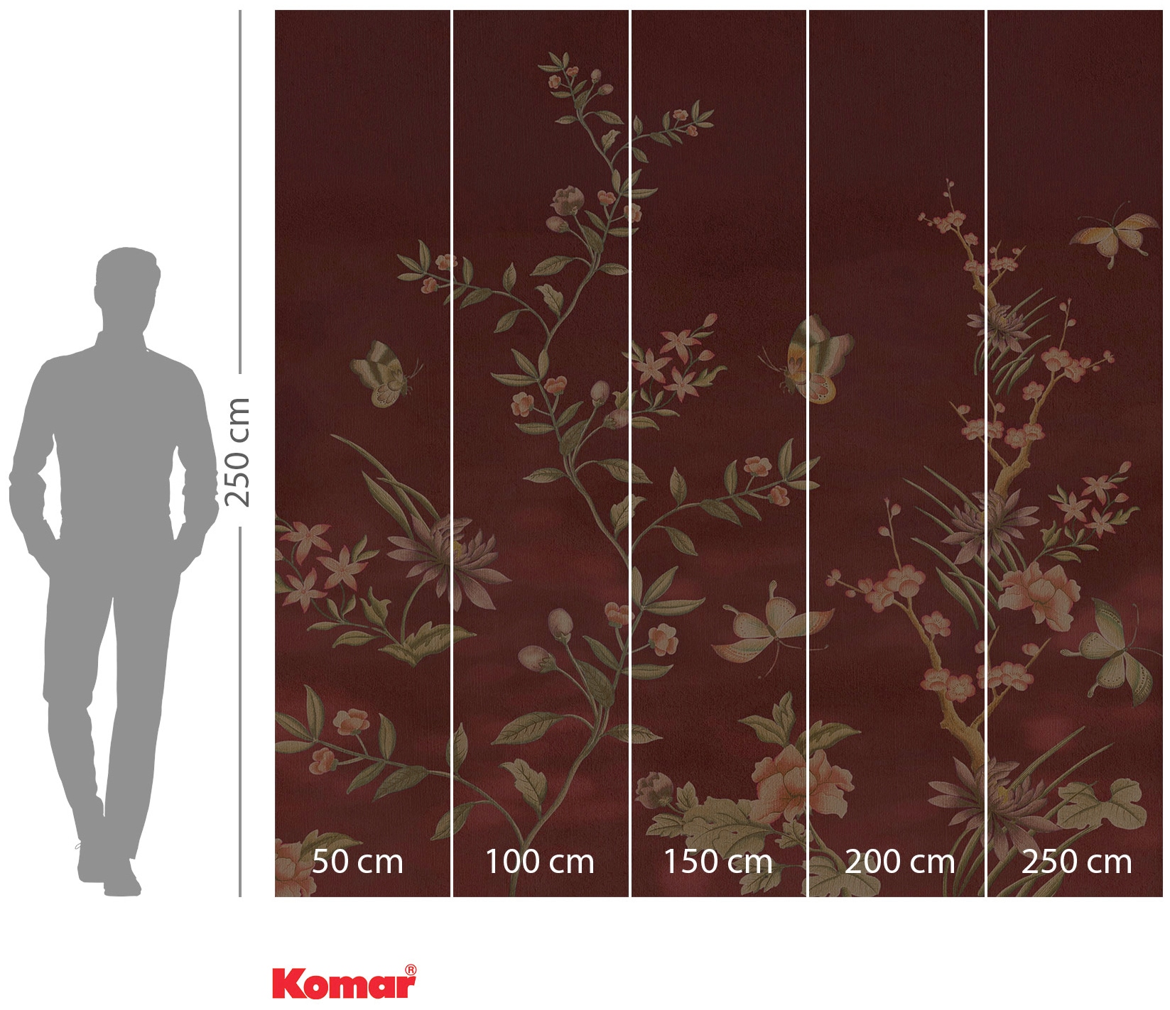 Komar Vliestapete »Digitaldruck Vlies -  Chinoiserie - Grösse 250 x 250 cm« bedruckt glatt Wohnzimmer, Schlafzimmer