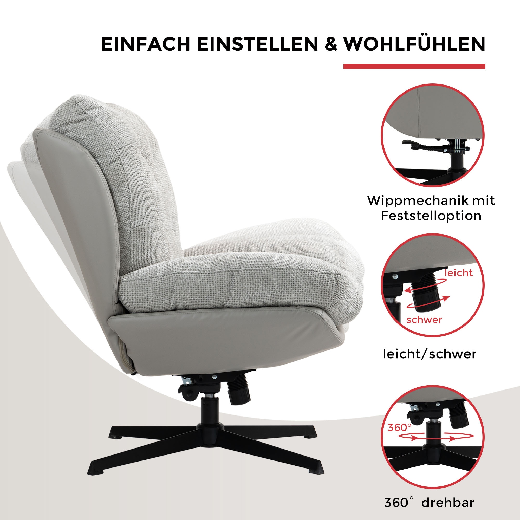 Duo Collection Fauteuil de relaxation »Tolox mit Hocker« avec fonction bascule incluse