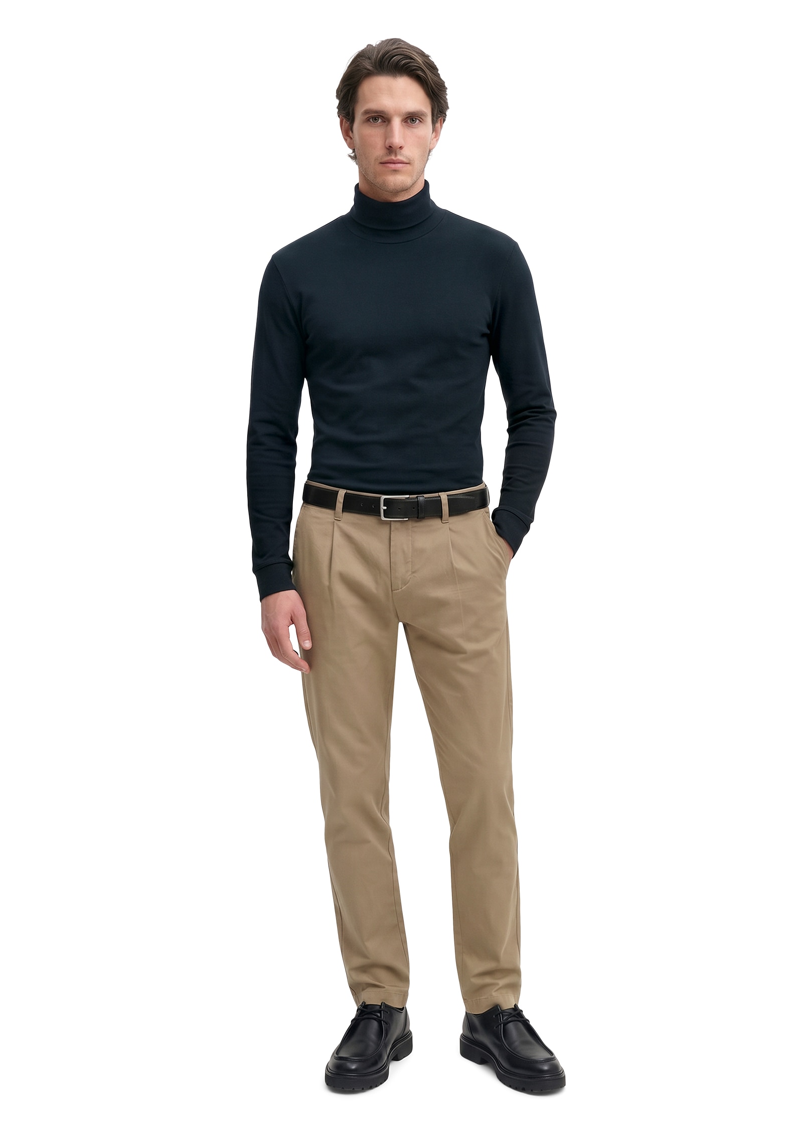 Marc O'Polo T-shirt à col roulé en pur coton bio