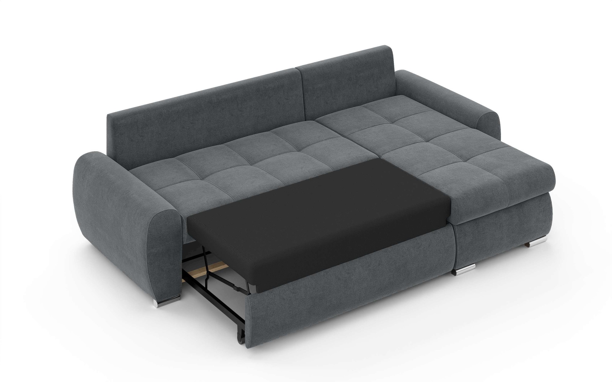 INOSIGN Ecksofa »HAVERHILL Schlafsofa mit Bettkasten, Masse B/H/T: 237/89/166 cm«, L-Form mit Recamiere links oder rechts bestellbar, Wellenunterfederung
