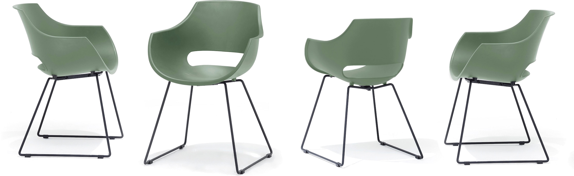 MCA furniture Chaise à coque »Rockville« (Set) 4 cuis4er-Set, Kufe, Kunststoff, Belastbarkeit 120 kg, Sitzhöhe ca. 46 cm