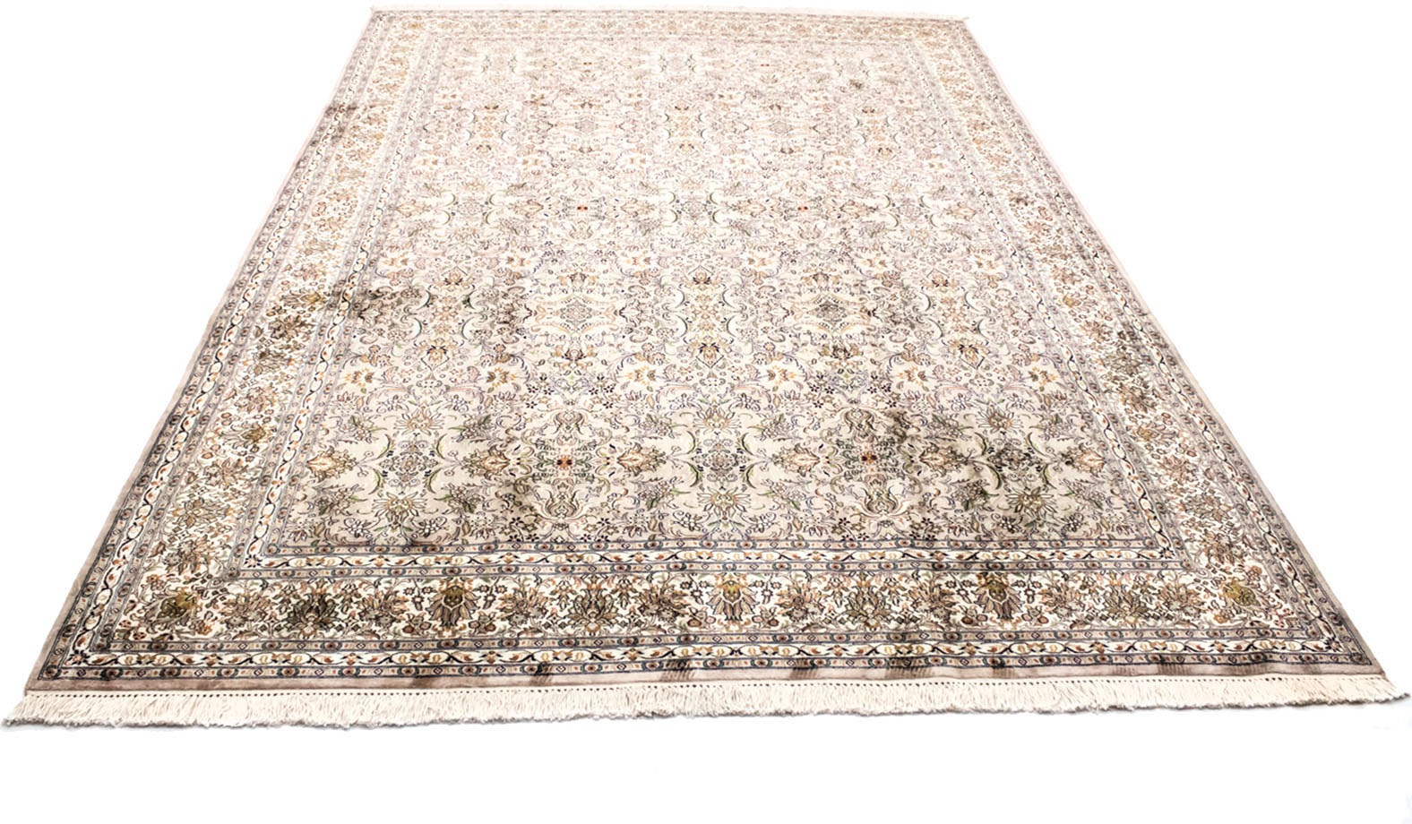 Image of morgenland Teppich »Kaschmir Seide Teppich handgeknüpft beige«, rechteckig, 7 mm Höhe bei Ackermann Versand Schweiz