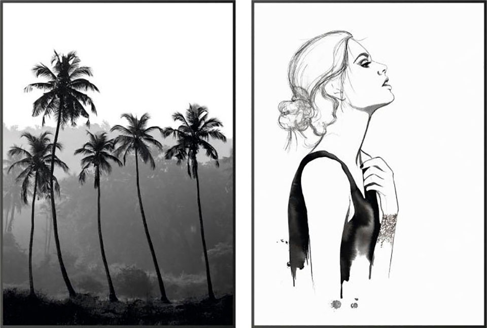 Image of Reinders! Wandbild »Relaxed Schwarz-Weiss - Wandbilder Set«, (Set) bei Ackermann Versand Schweiz