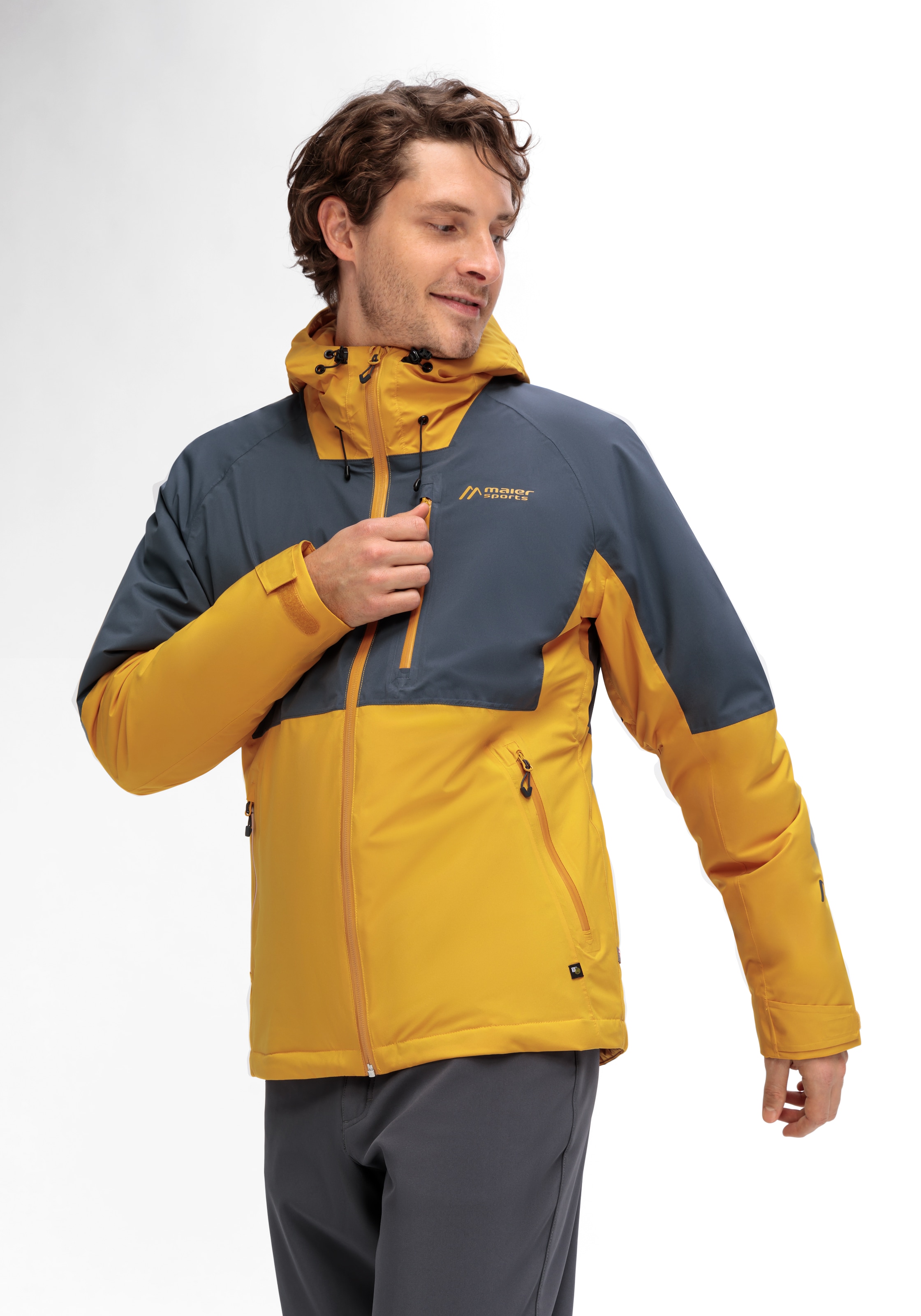 Maier Sports Funktionsjacke »Metor Move M«, Herren Outdoorjacke, wasserdicht, RV-Taschen, Kapuze