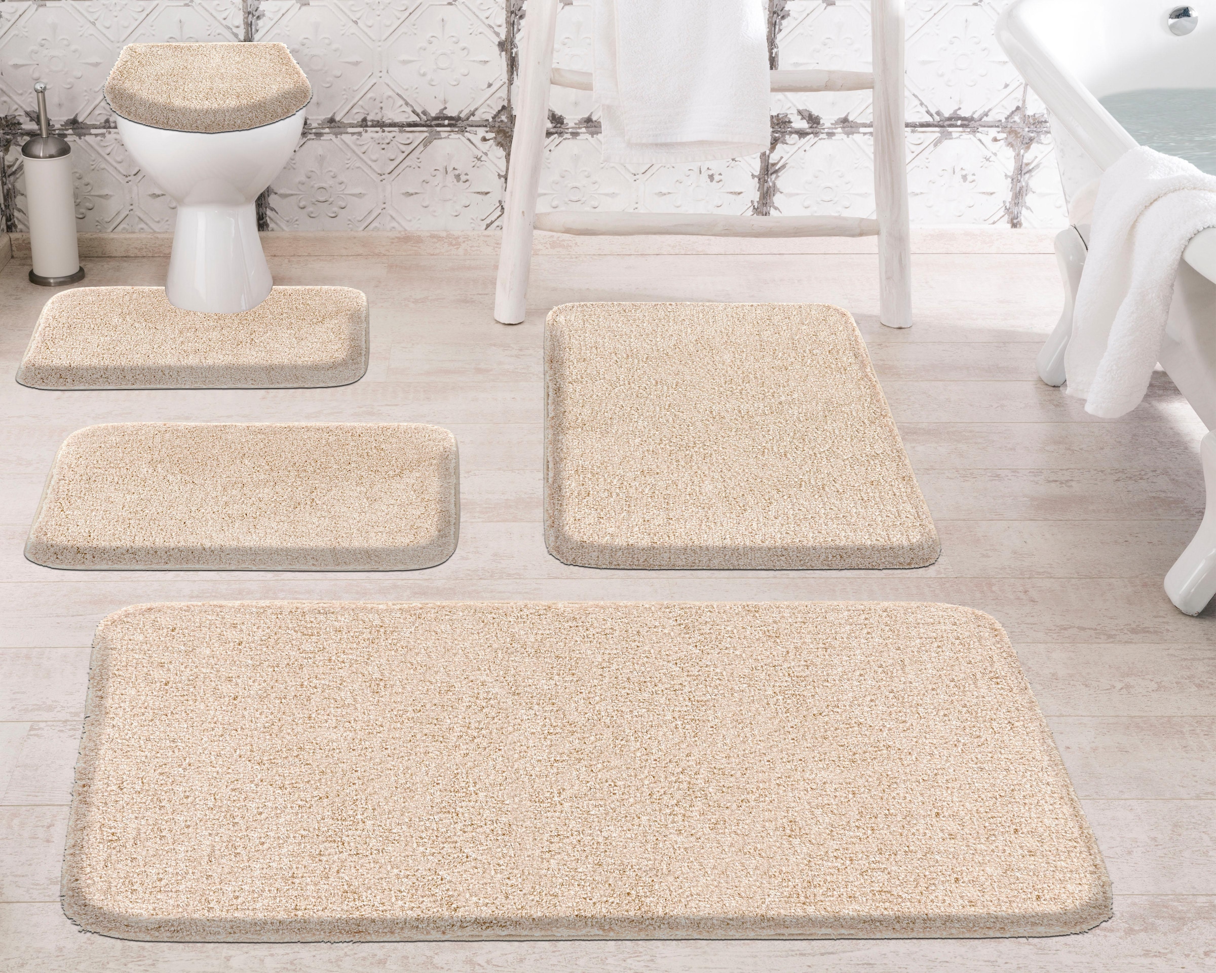 Grund Badematte »Melange« Höhe 27 mm rutschhemmend beschichtet fussbodenheizungsgeeignet besonders dichter Flor