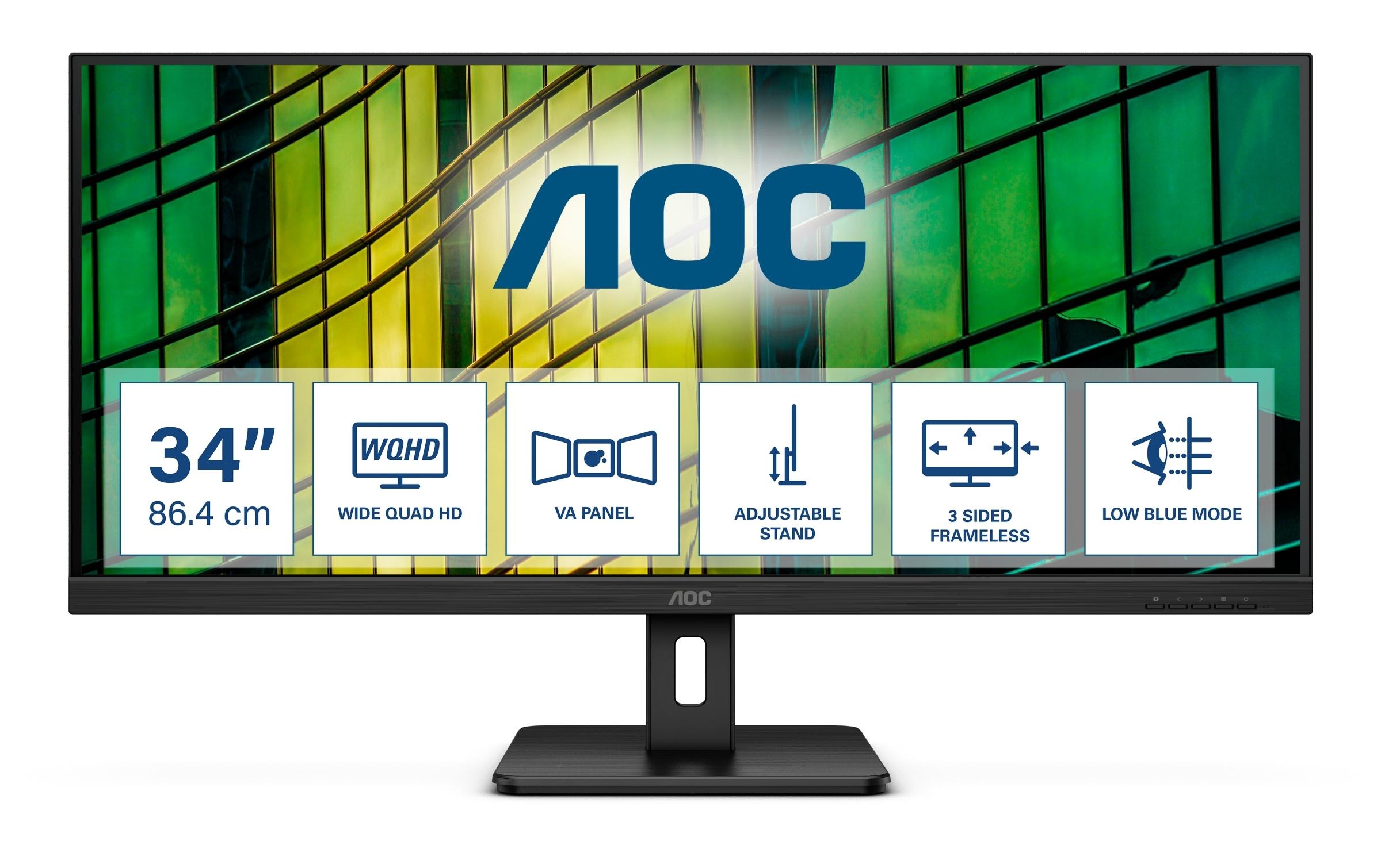 AOC LED-Monitor »U34E2M« 86,36 cm/34 ″  3440 x 1440 px UWQHD 100 Hz