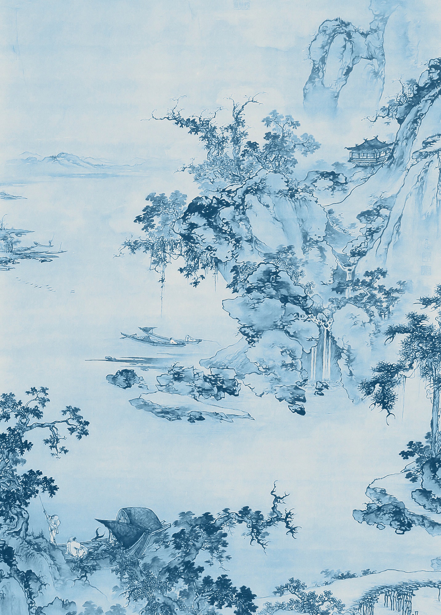 Image of Komar Vliestapete "Digitaldruck Vlies - Blue China - Grösse 200 x 280 cm" bedruckt glatt Wohnzimmer, Schlafzimmer