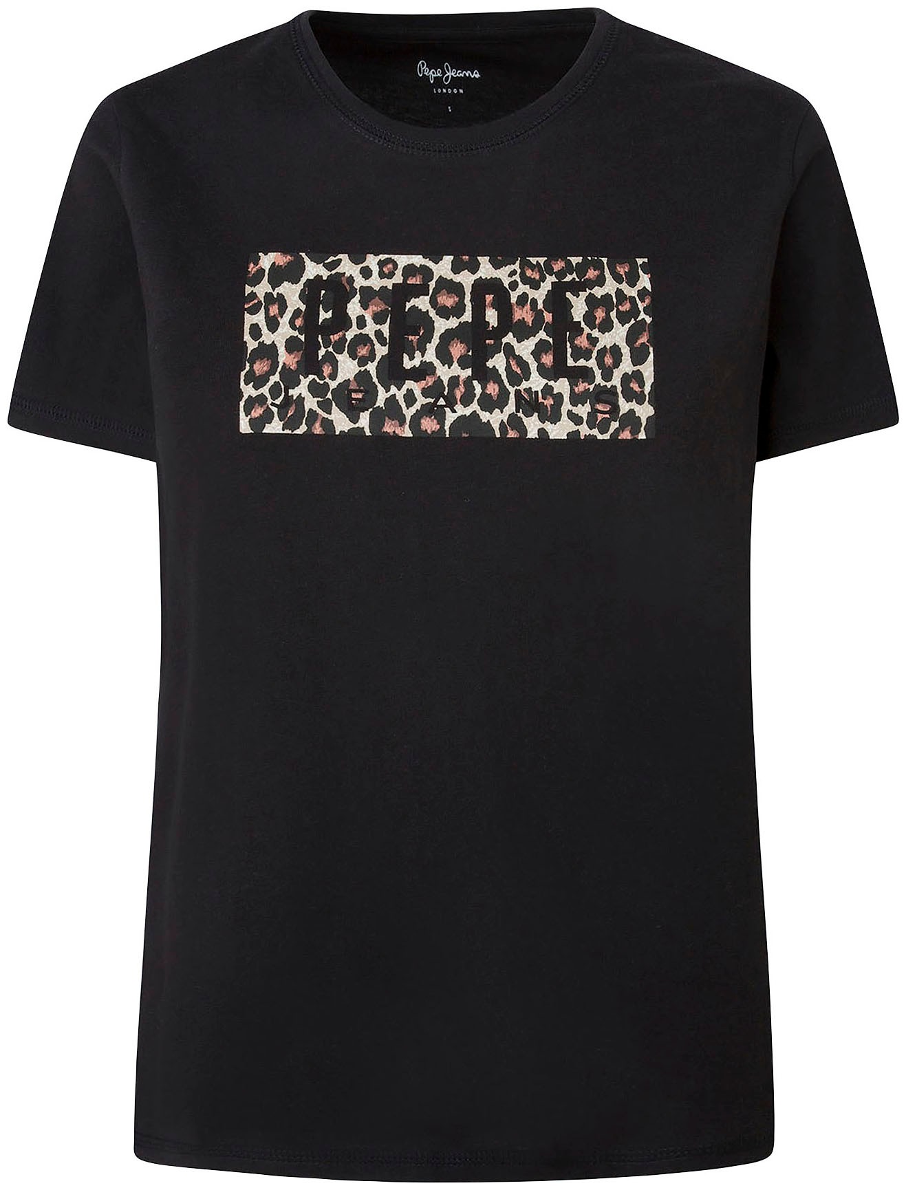 Image of Pepe Jeans T-Shirt »CRISTINA«, mit tollem Logo-Print in Leo Optik im Brustbereich bei Ackermann Versand Schweiz