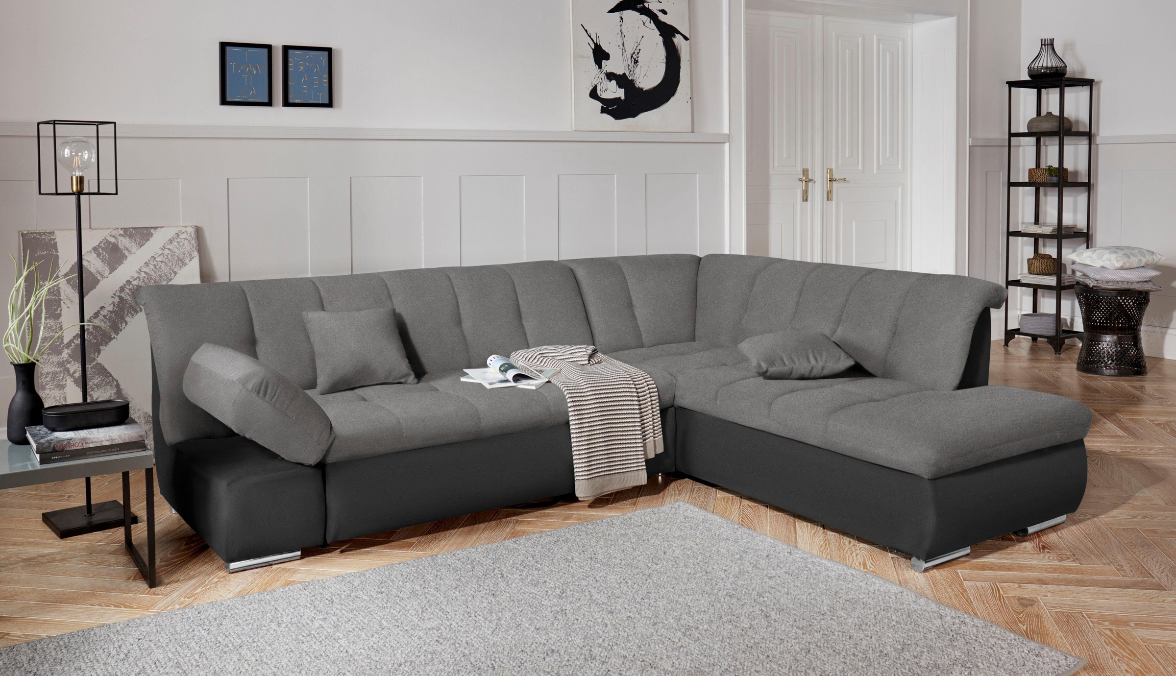 DOMO collection Ecksofa »Mona L-Form«, wahlweise mit Bett- und Armlehnfunktion