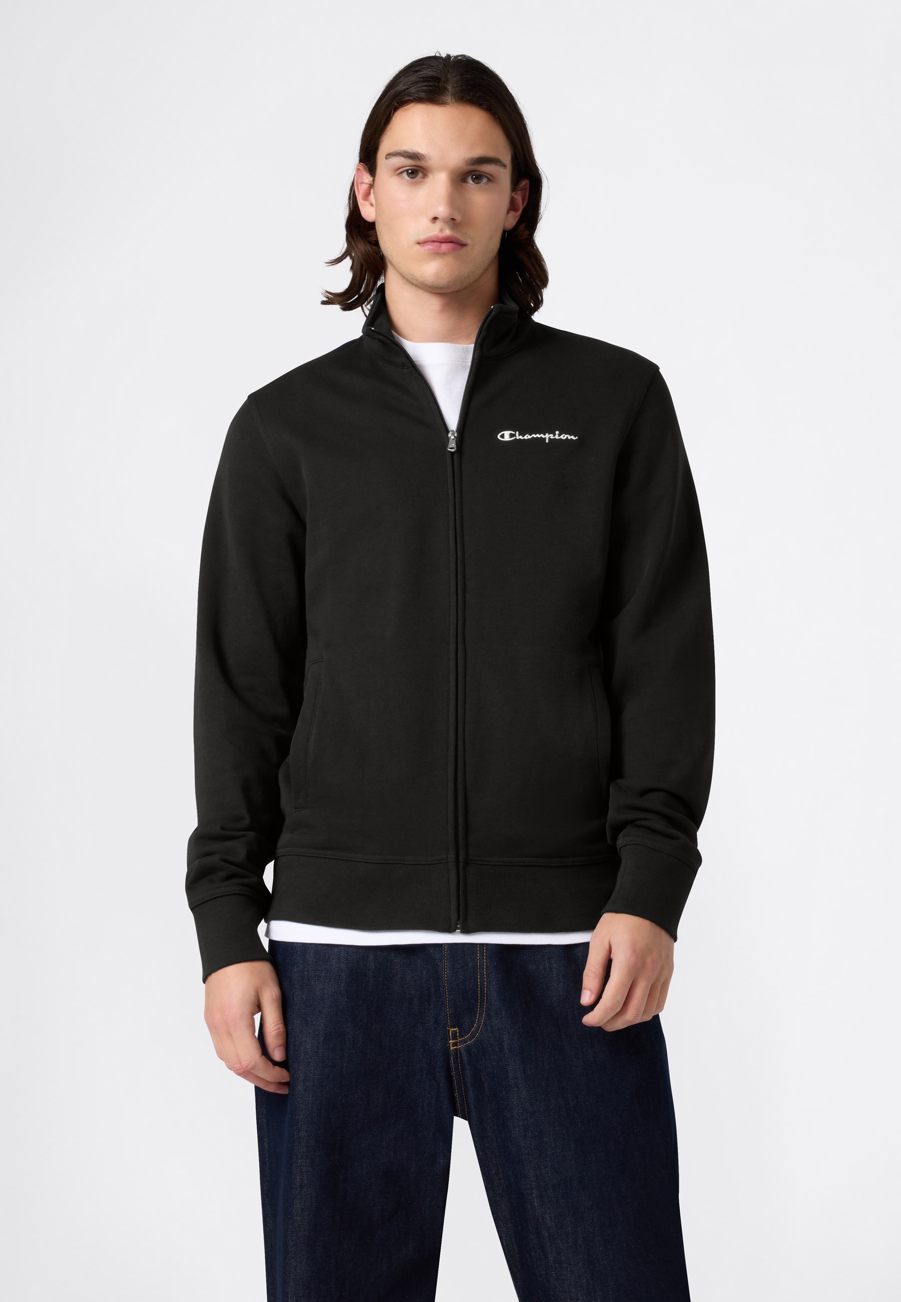 Image of Champion Sweatjacke "ICONS CONTRAST Terry Full Zip Sweatshirt" mit Rundhalsausschnitt, für Freizeitaktivitäten, mit Reissverschluss