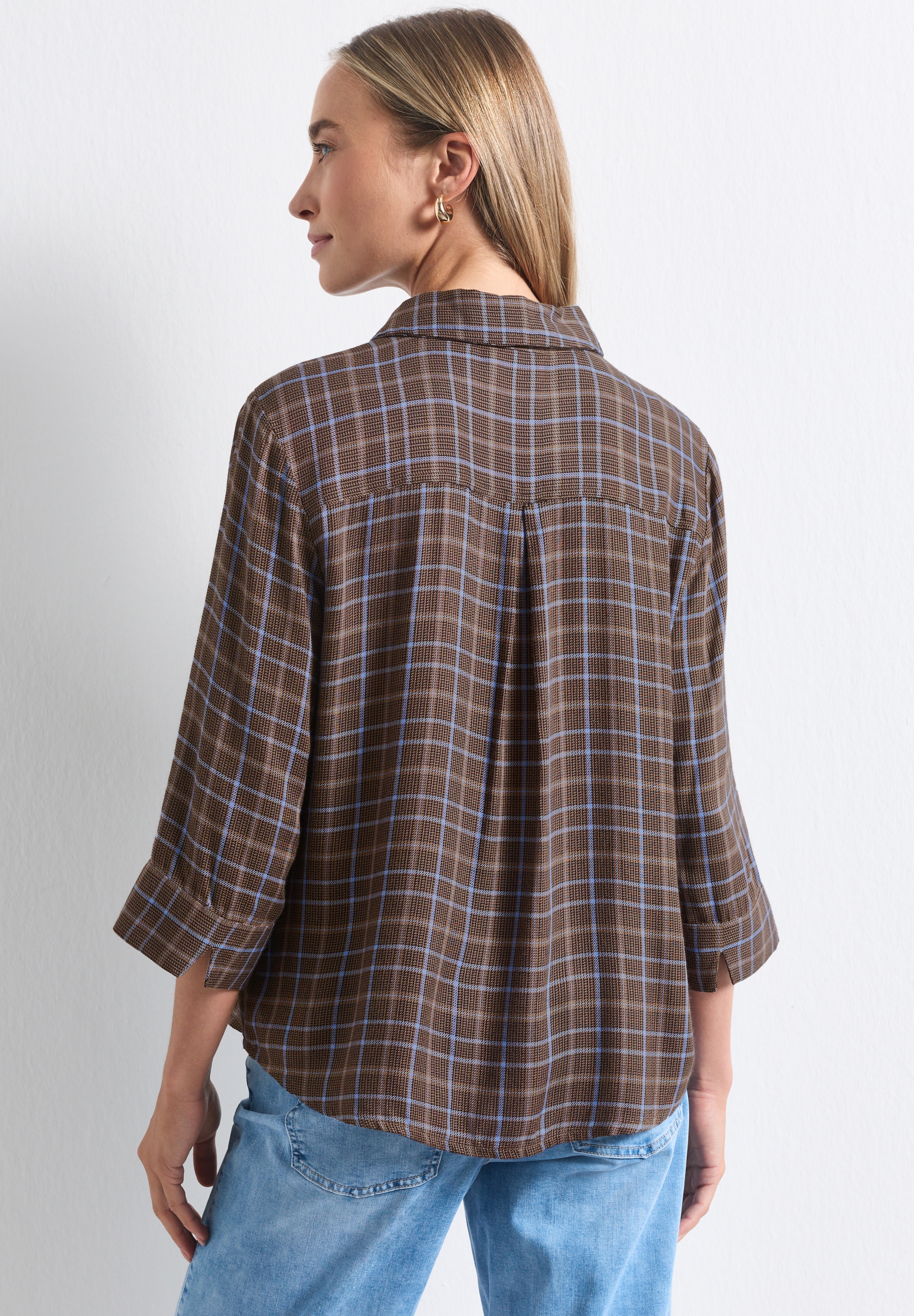 STREET ONE Karobluse 3/4-Arm mit Hemdblusenkragen