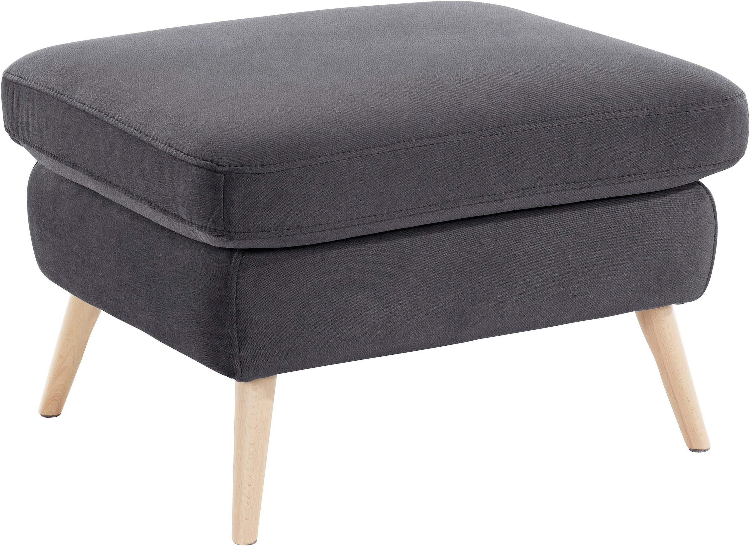 exxpo - sofa fashion Hocker »Scandi bequem und elegant mit hohem Holzfuss«, bequem und elegant mit hohem Holzfuss