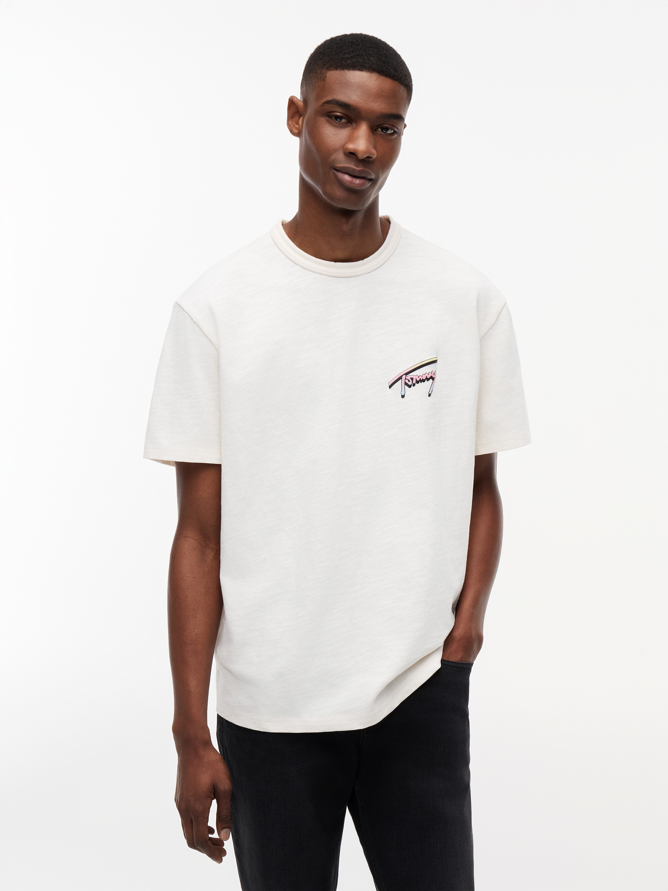 Image of Tommy Jeans T-Shirt "TJM RELAXED NOVELTY" relaxed Fit mit strukturierter Rückengrafik