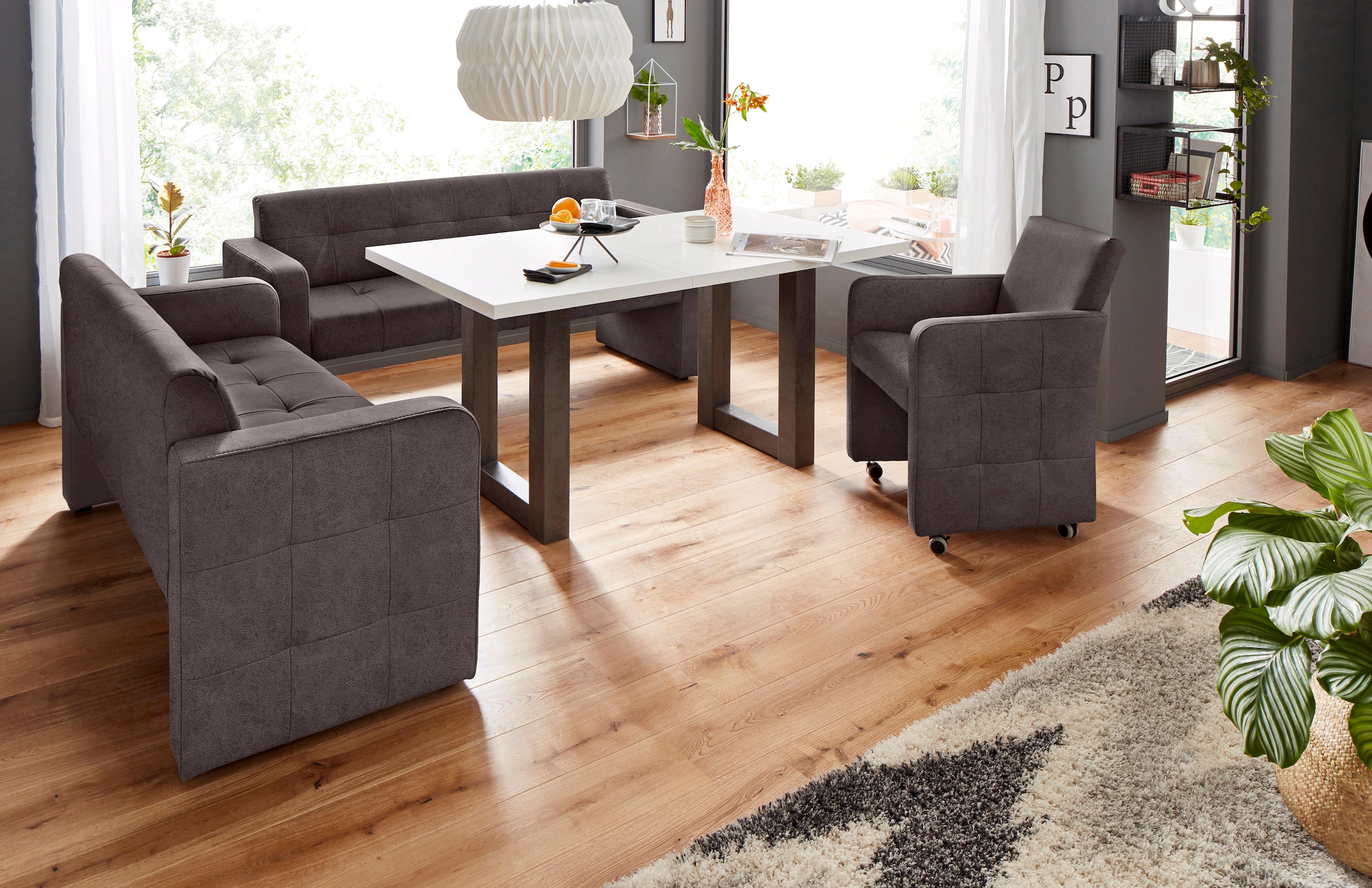exxpo - sofa fashion Polsterbank »Barista Küchensofa, Sitzhöhe 49cm, kompakte Stellmasse«, Frei im Raum stellbar